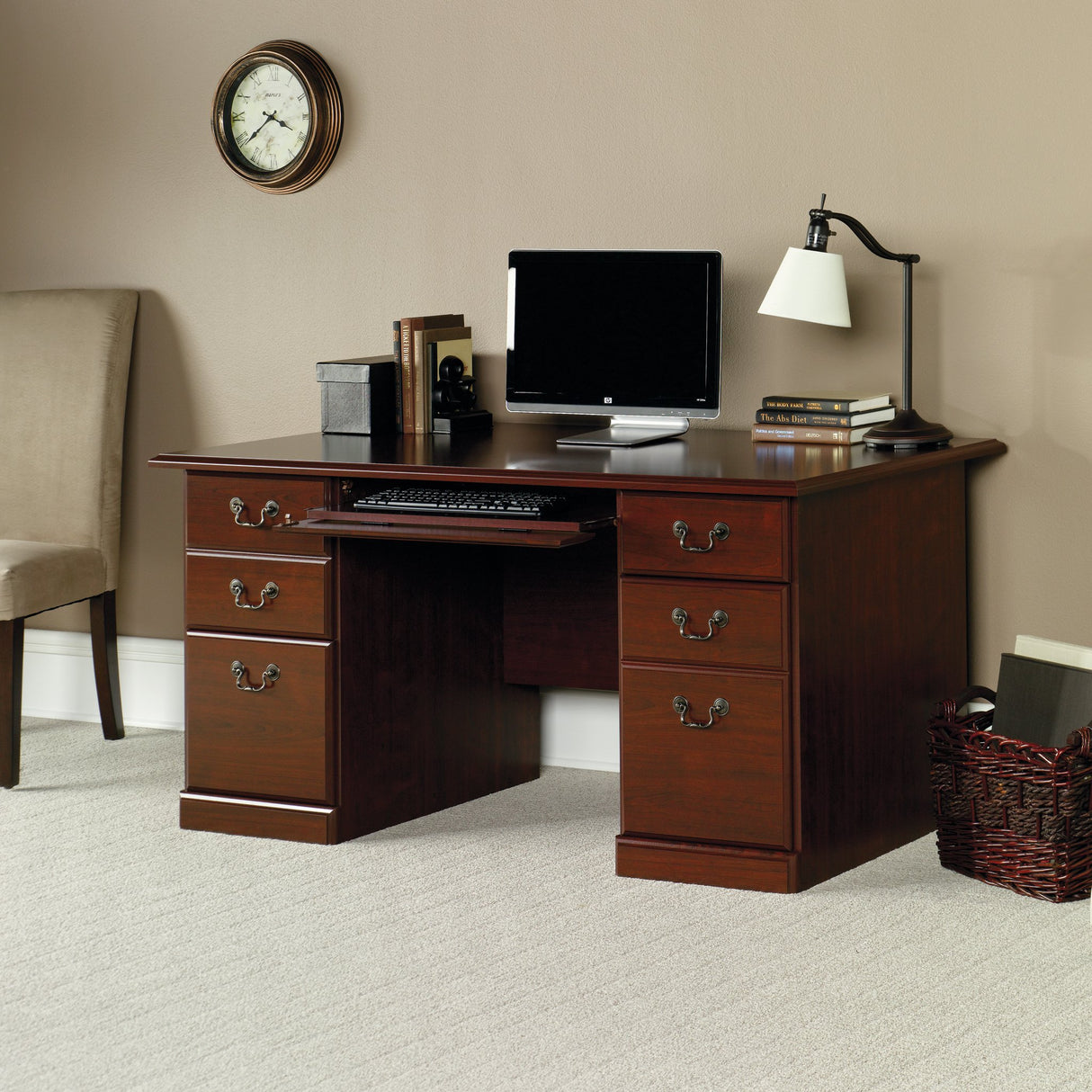 Sauder Heritage Hill Computer Desk, Classic Cherry finish Sauder