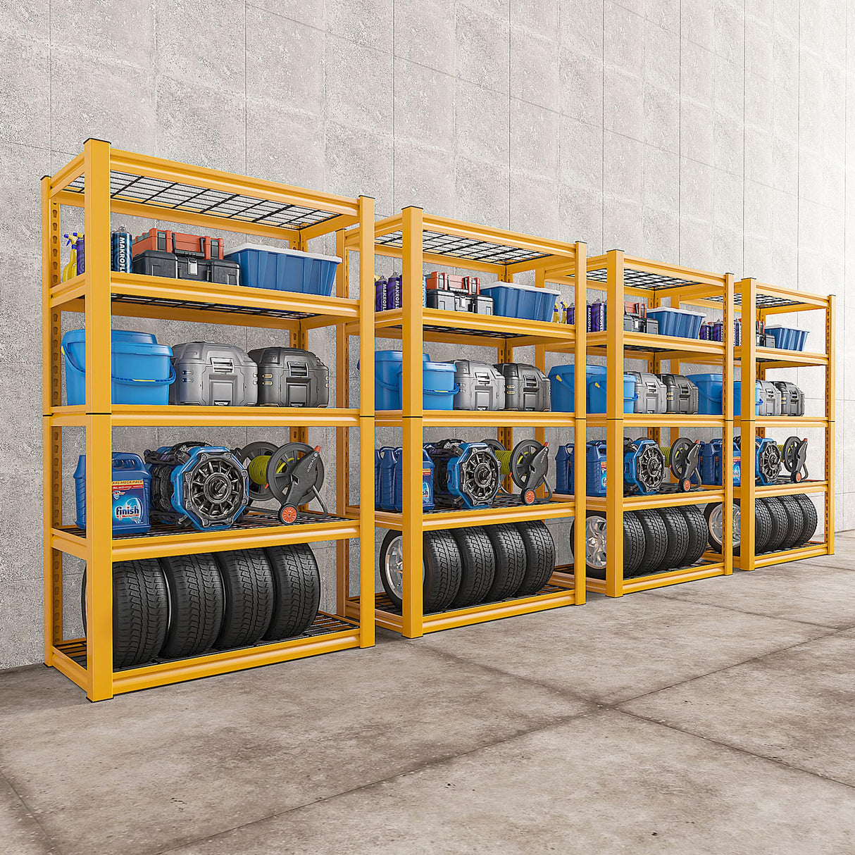 REIBII 72" H Garage Shelving Heavy Duty 2000LBS,Adjustable Garage Storage Shelves Metal Shelving Unit for Garage 5-Tier Heavy Duty Shelving REIBII