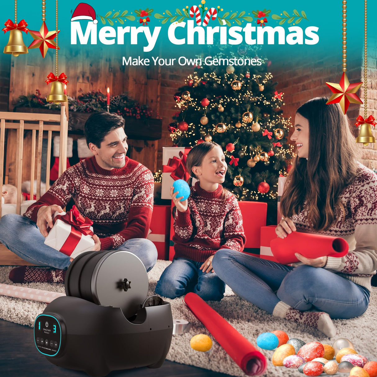 Lefree store Rock Tumbler Kit for Adults Kids, Professional Rock Polisher with 3LB Leak Proof Rubber Barrel, Includes 1 LB Rough Rocks,4 Rock Tumbler Lefree store