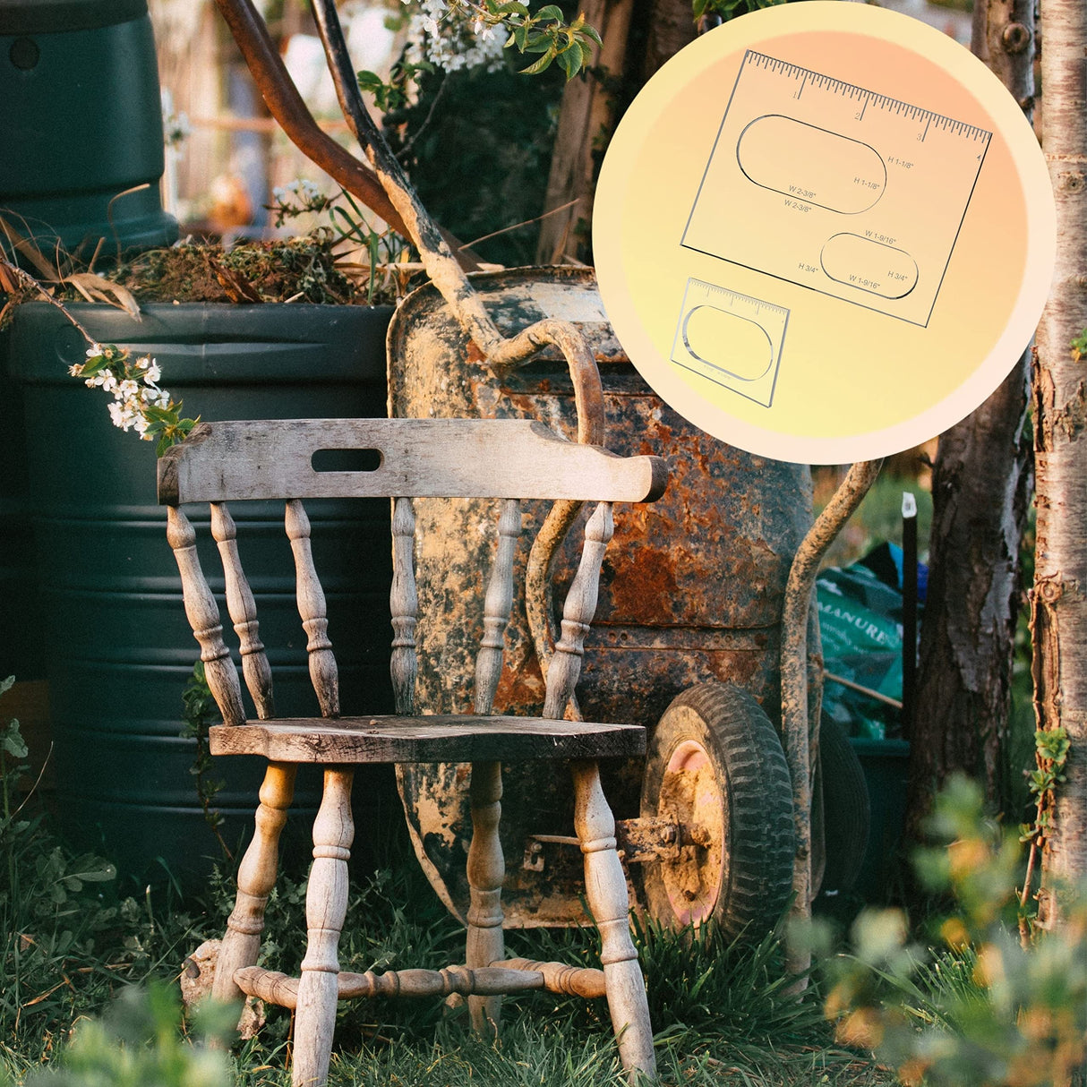 Elliptical Router Template for Woodworking Oval Router Jig Template Inlay Template Set Decorative Templates(4 pcs Oval Inlay Templates) HXLPAY