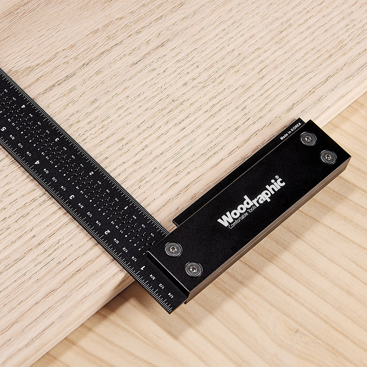 Woodraphic Precision Square 8-inch Guaranteed T Measurements Ruler for Measuring and Marking Woodworking Carpenters - Aluminum Steel Framing Woodraphic