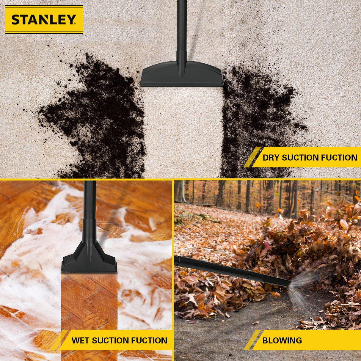 Stanley SL18115P Wet/Dry Vacuum, 5 Gallon, 4 Horsepower, 4.0 HP AC, Black Stanley