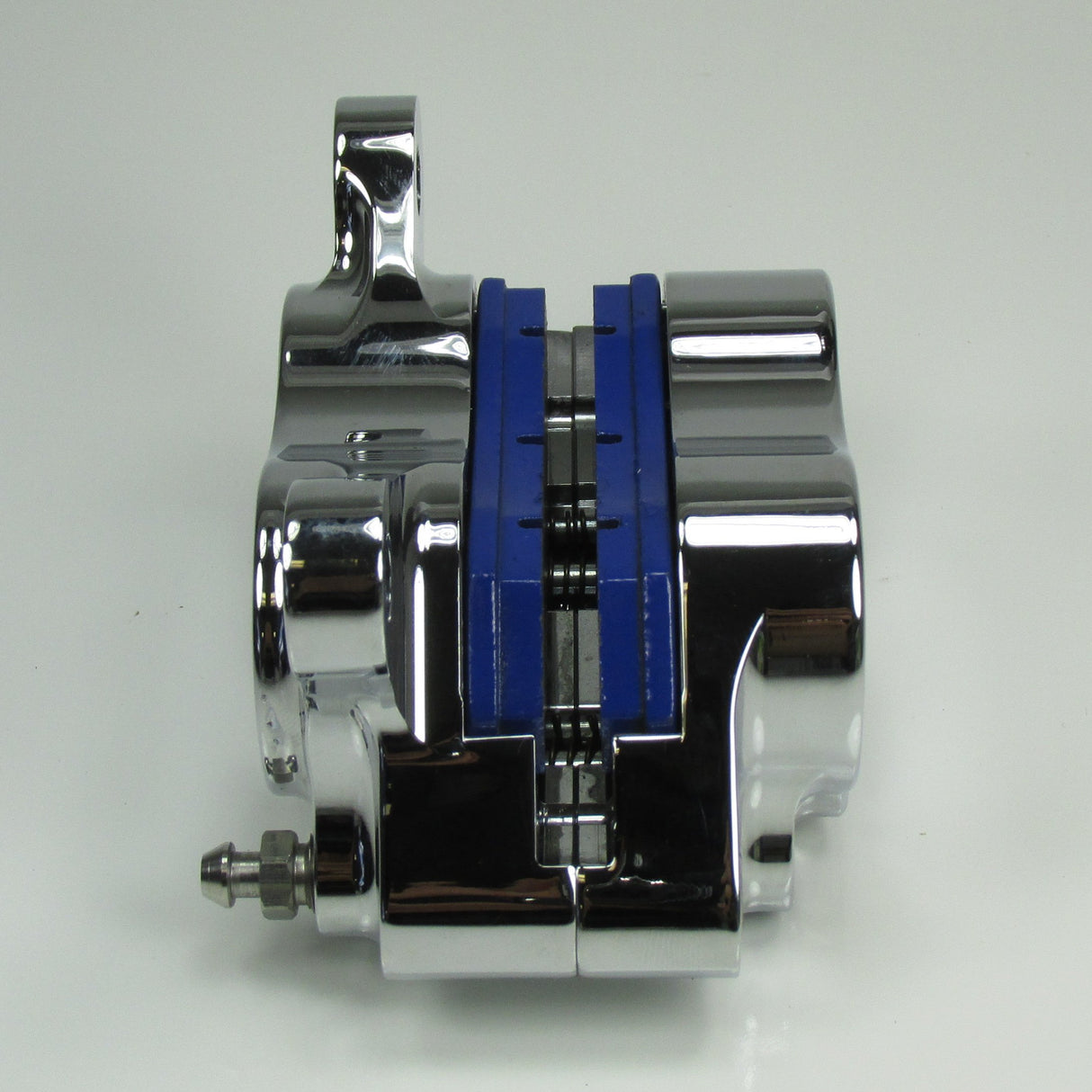 Chrome Ultima 4-piston Billet Aluminum Motorcycle Brake Caliper WITH PADS - Mounting Kits Also Available - Harley Chopper Bobber Cafe Racer Billet Proof Designs