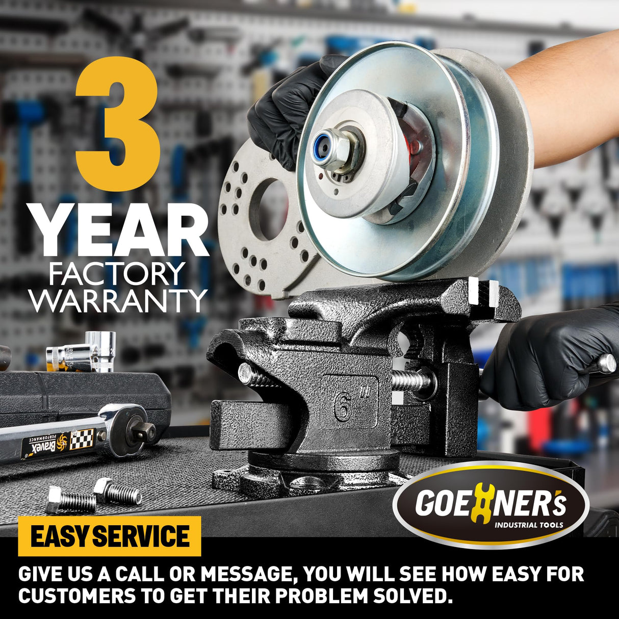 Bench Vise 6” - Table Vice For Workbench, Utility Vise with Heavy Duty Cast Iron, Multi-Jaw, 270 Degree Swivel Base, Larger Anvil, Easy Adjustment GOEHNER's