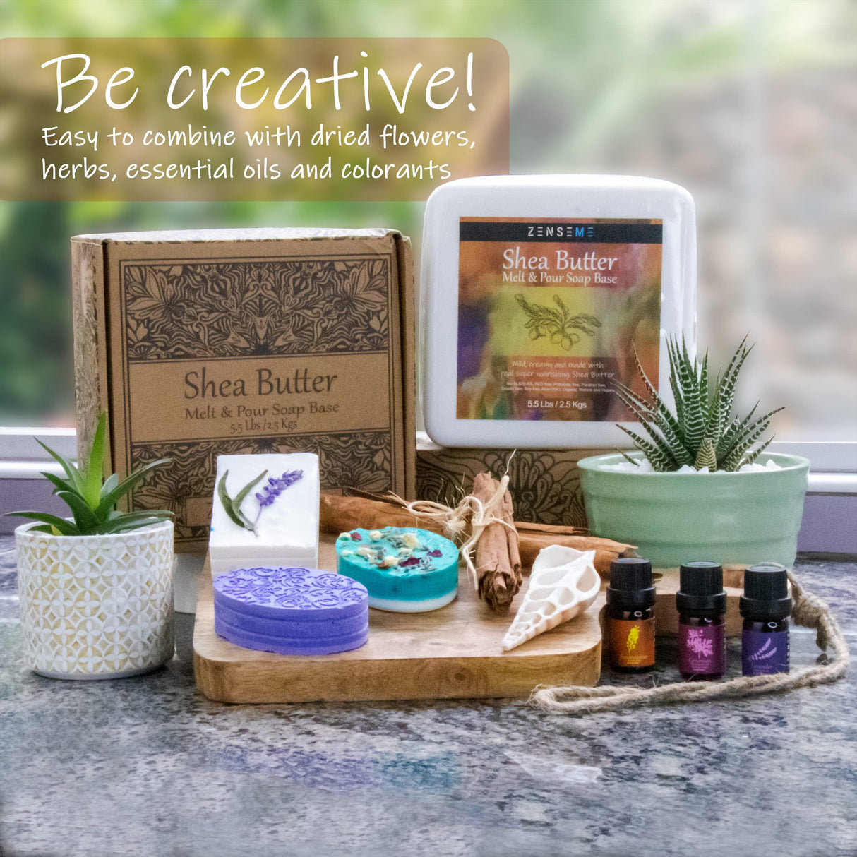 ZenseMe 5.5 LB - Shea Butter Soap Base, Soap making kit for adults | Melt & Pour Supplies kit, SLS/SLES & PEG Free | Best Natural Organic Vegan ZenseMe