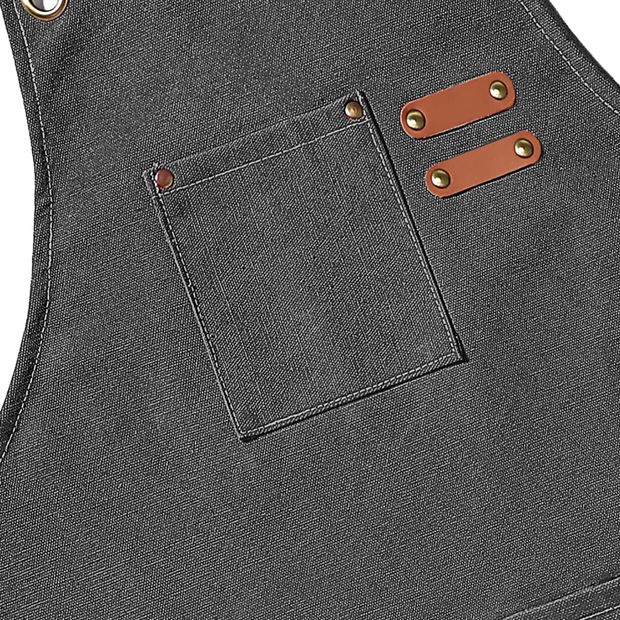 AFUN Chef Aprons for Men Women with Large Pockets, Cotton Canvas Cross Back Heavy Duty Adjustable Work Apron, Size M to XXL(Grey) AFUN