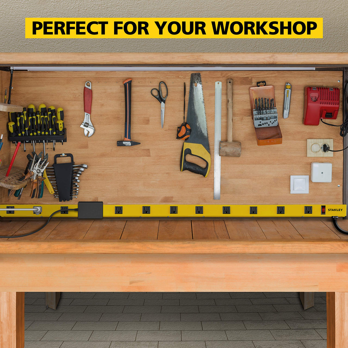 Stanley 31616 Pro12 Shop Max Metal Power Bar, Black/Yellow, 1-Pack STANLEY