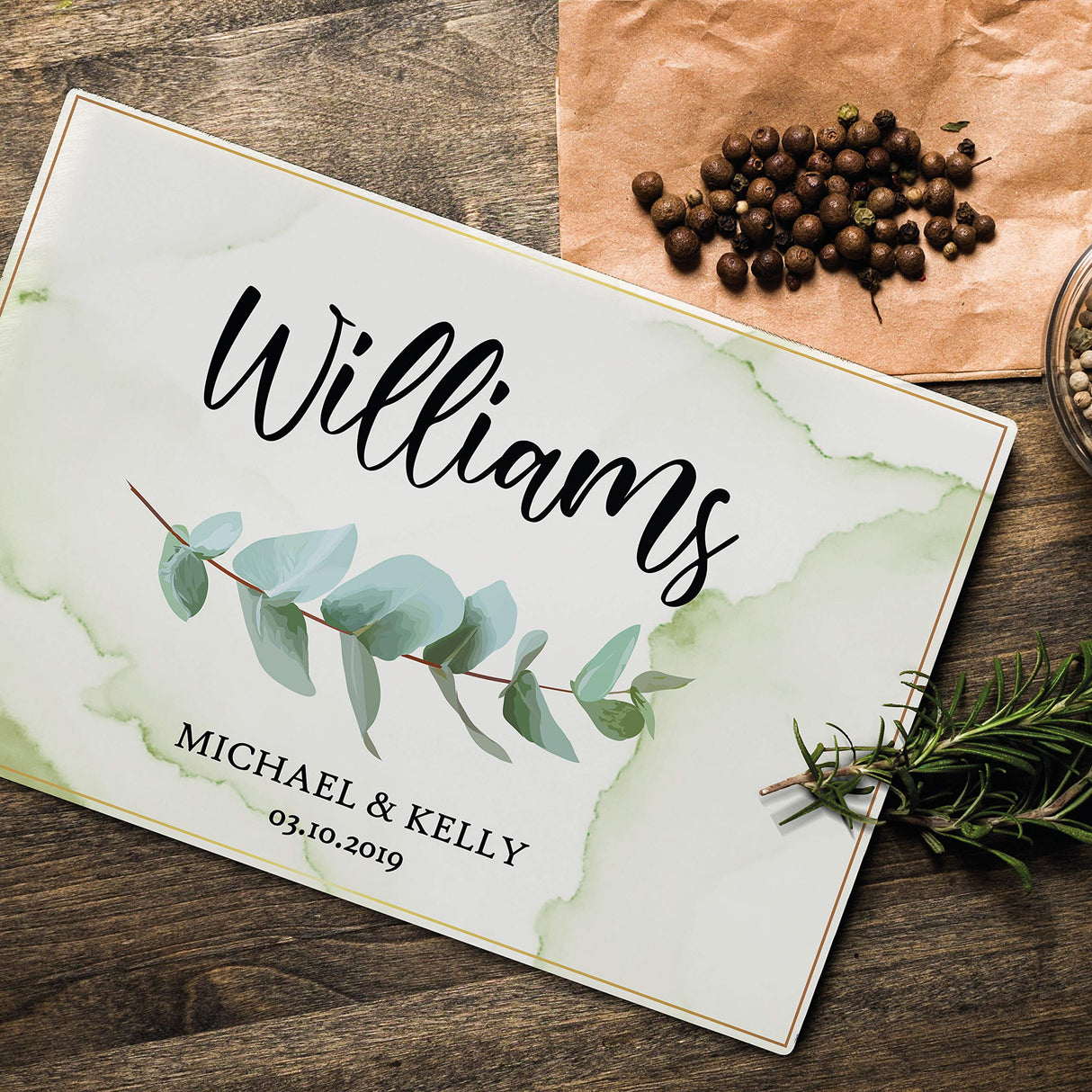 Personalized Glass Cutting Board, Tempered Glass Cutting Board | 12 Designs, 16x11 | Housewarming Gifts, Personalized Wedding Gifts for Couple | Brd Gifts