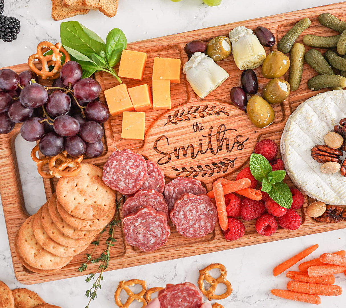 USA Made Personalized Charcuterie Board Engraved - Custom Charcuterie Board Personalized Cheese Board - Charcuterie Boards Personalized Large - Drapela Works
