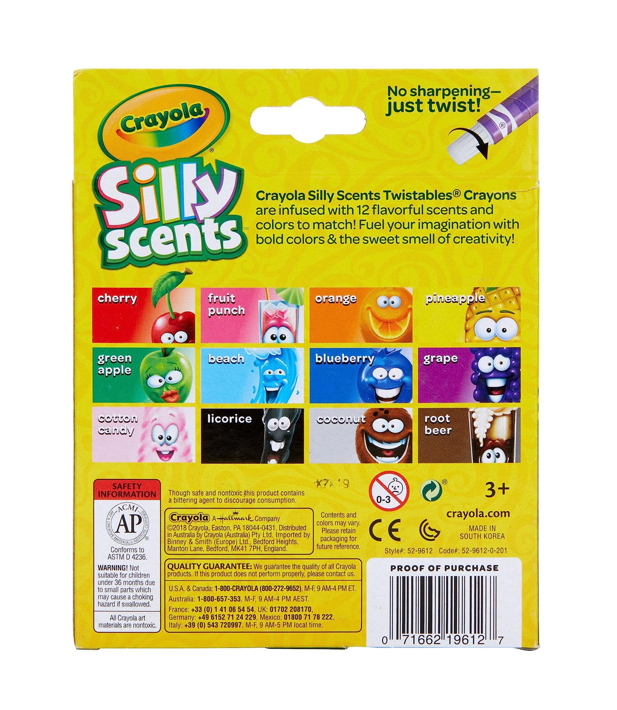Crayola Silly Scents Twistables Crayons, 12 Count, Coloring Supplies, Gift for Kids Crayola
