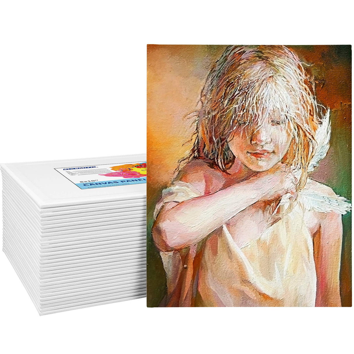 FIXSMITH Canvases for Painting, 8x10 Inch Canvas Boards, Super Value 30 Pack White Blank Canvas Panels, 100% Cotton Primed,Painting Art Supplies for FIXSMITH