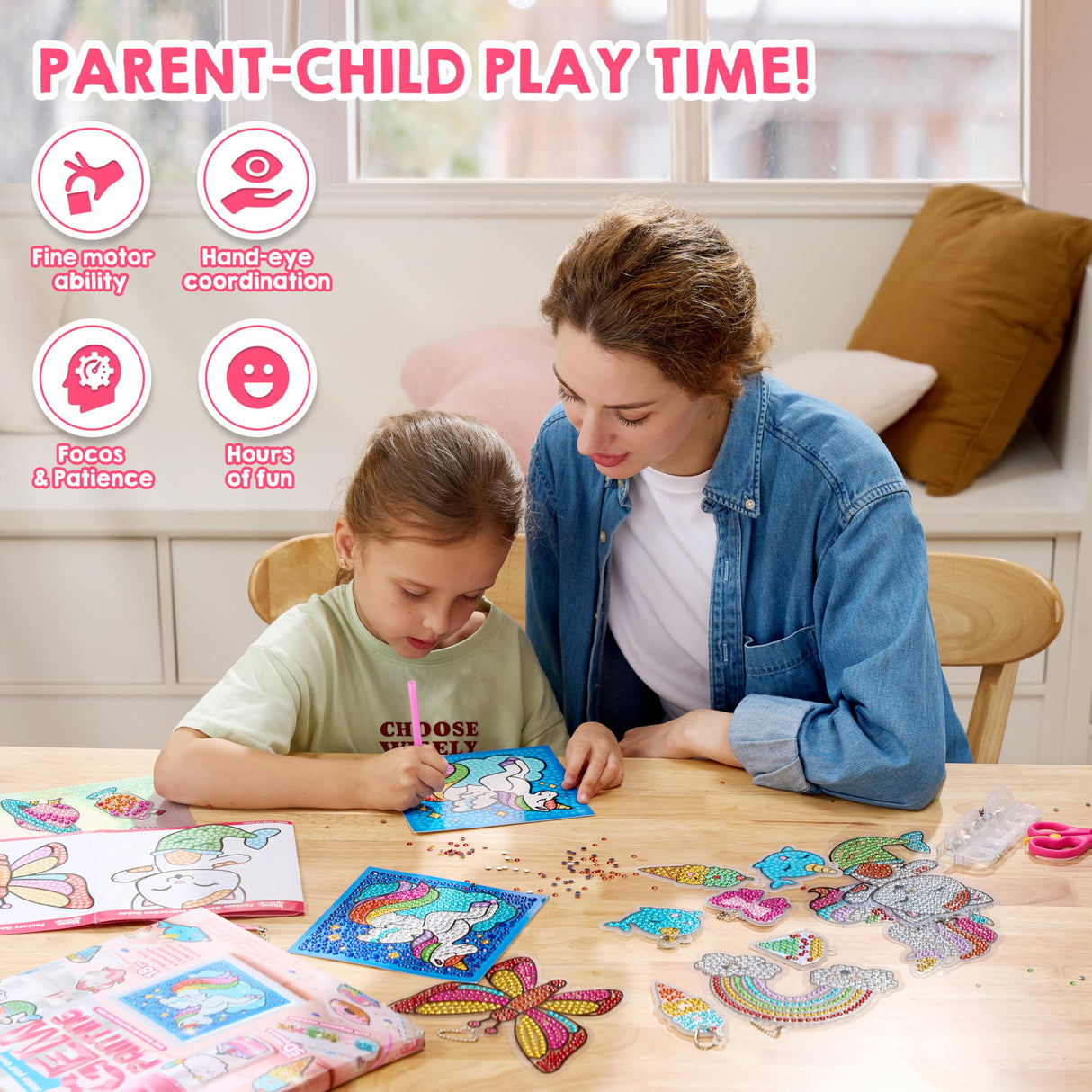 Gem Art, Kids Diamond Painting Kit with 5D Gem, Arts and Crafts for Girls Ages 6-12, Gem Craft Activities Kits, Premium Diamond Art Gift Ideas for Klever Kits