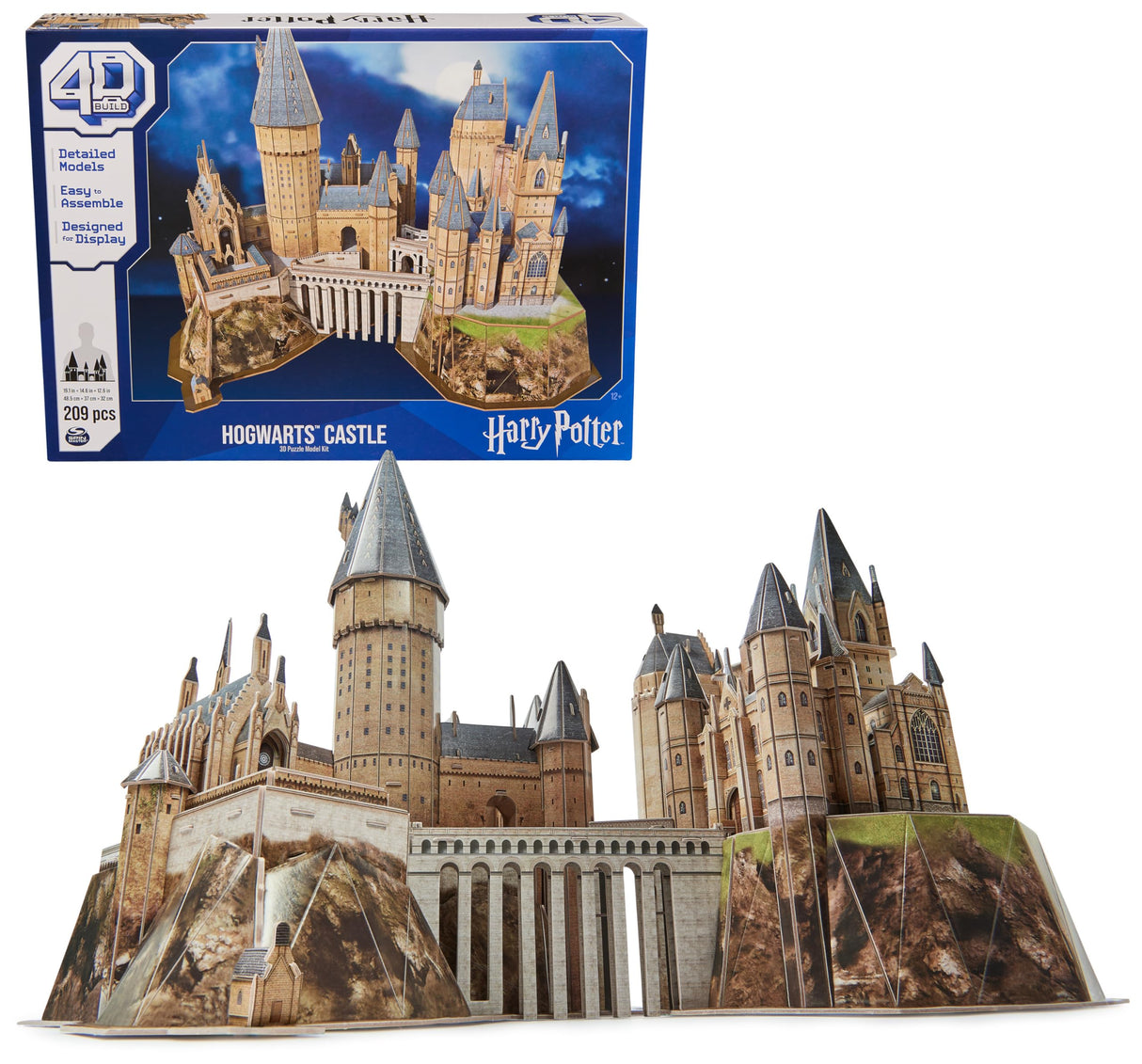 4D Build, Harry Potter Hogwarts Castle 3D Puzzle Model Kit 209 Pcs | Harry Potter Gifts Desk Decor | Building Toys | 3D Puzzles for Adults & Teens 4D Build