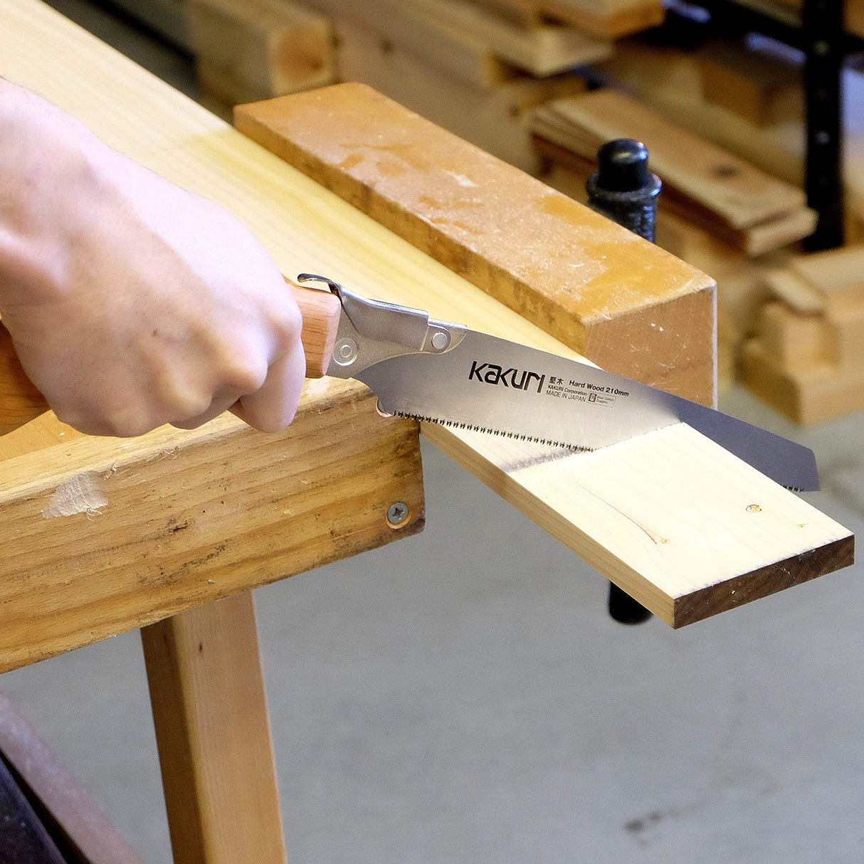 KAKURI Japanese Woodworking Tool Set, Professional Carpentry Tool Kit 8 Pcs (Japanese Pull Saws, Hammer, Chisels, Plane, Auger, Square), Japanese Red KAKURI