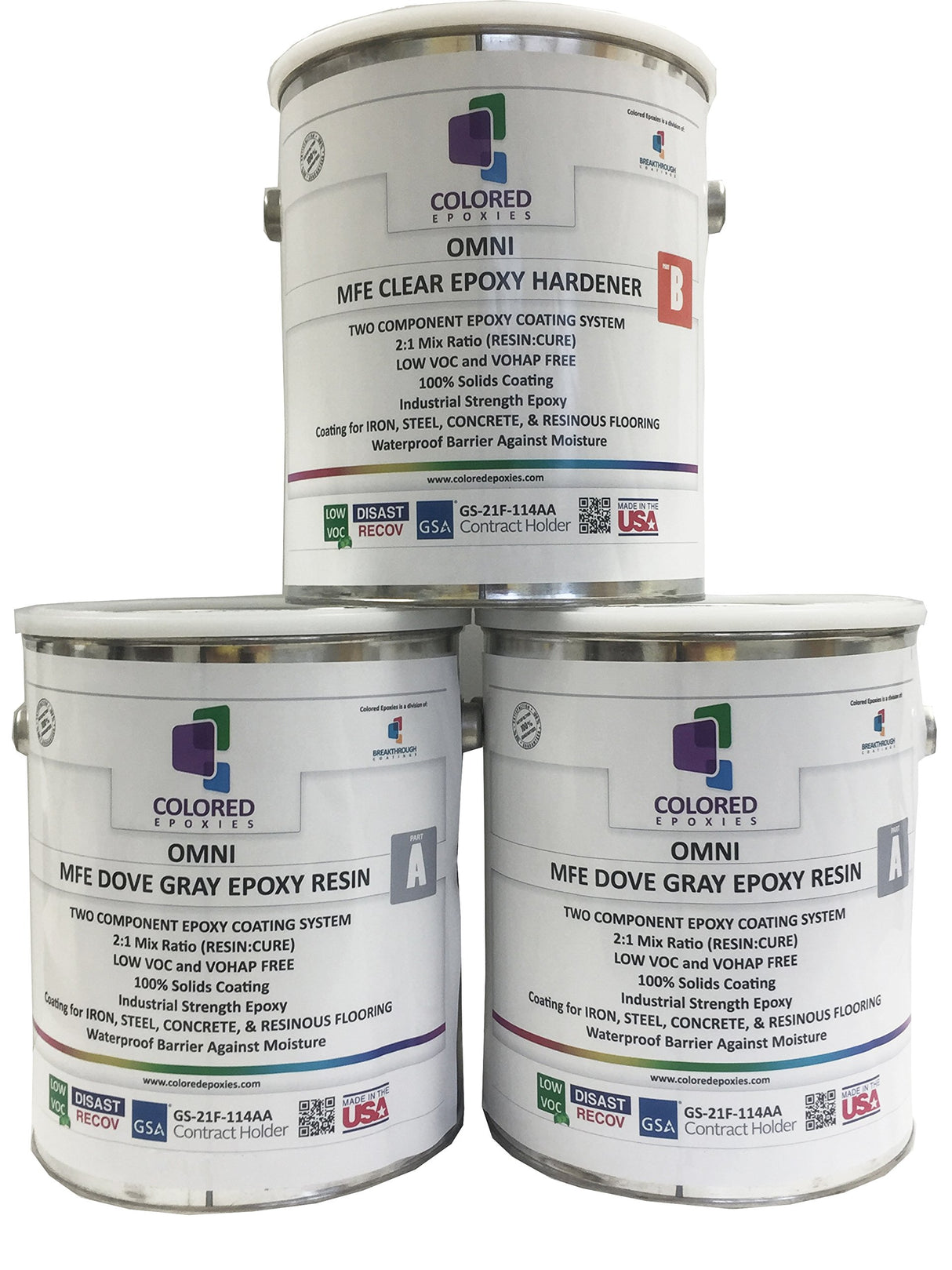 Coloredepoxies 10019 Light Gray Epoxy Resin Coating Made with Beautiful and Vibrant Pigments, 100% solids, For Garage Floors, Basements, Concrete and colored epoxies