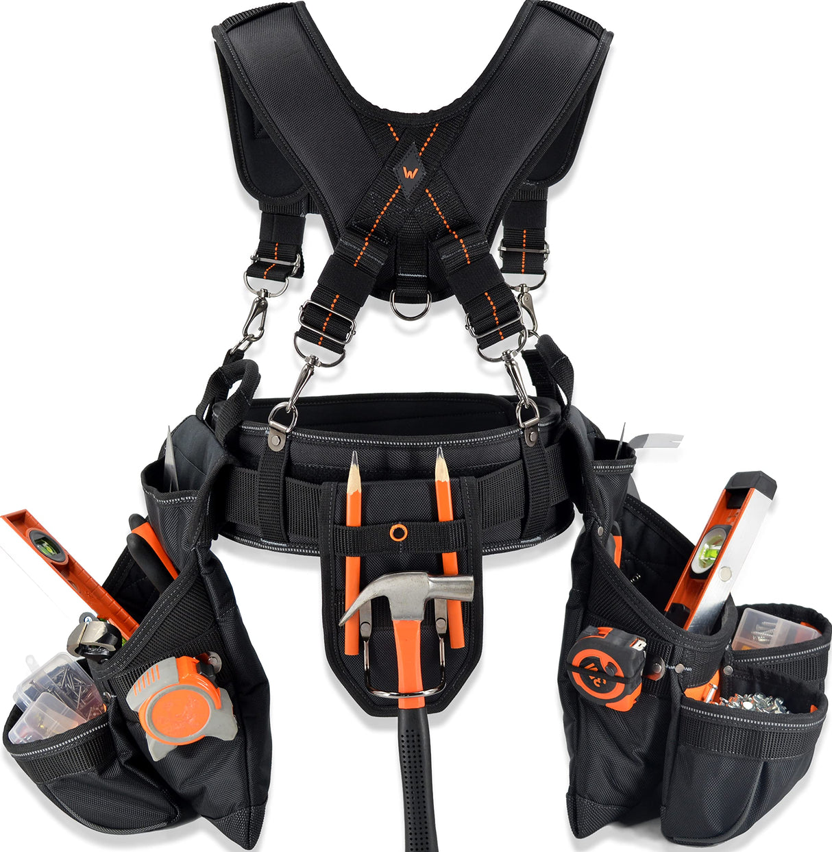 Tool belt with suspenders, Tool belt suspenders, Carpenter tool belt, Framers tool belt, Scaffold tool belt, Construction tool belt, Tool belt pouch, WELKINLAND