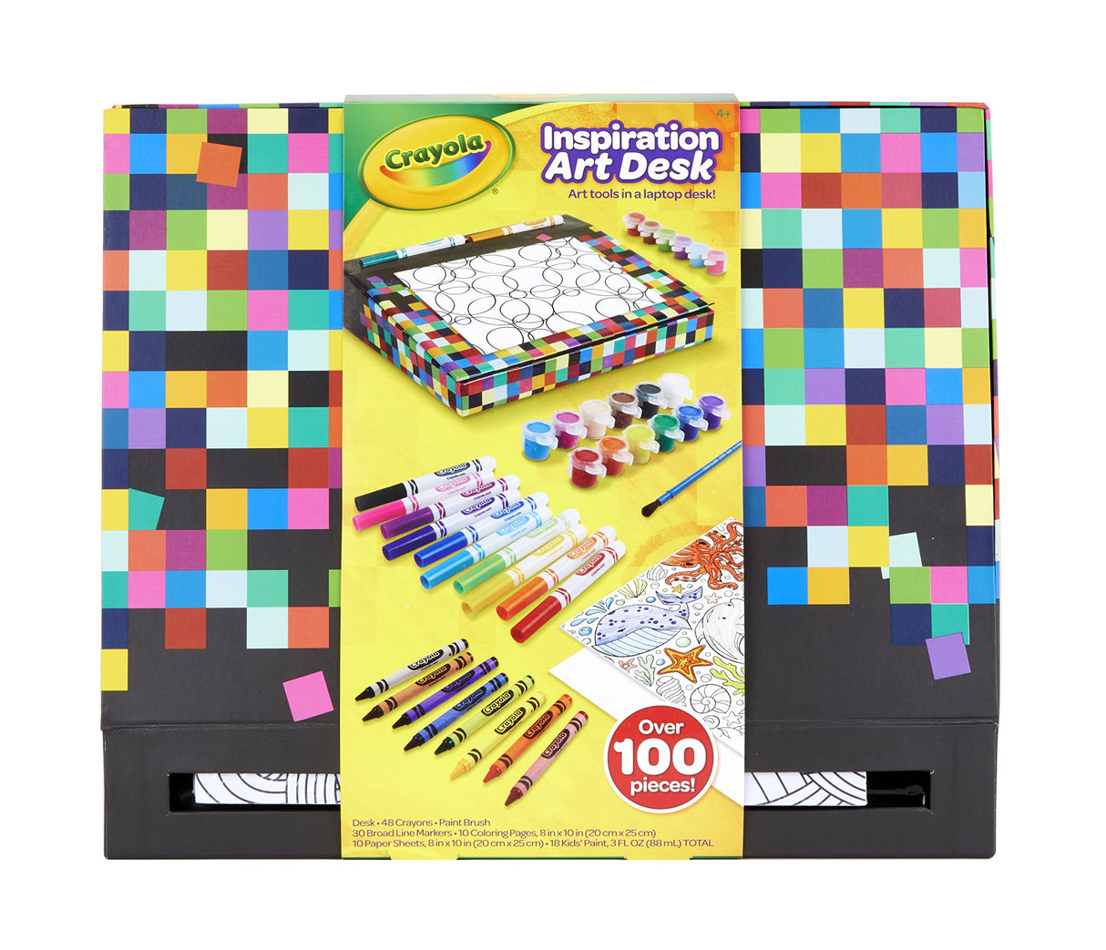 Crayola Inspiration Art Desk, Over 100 Piece, Art Set, Gift for Kids, Age 4, 5, 6, 7, 8 Crayola