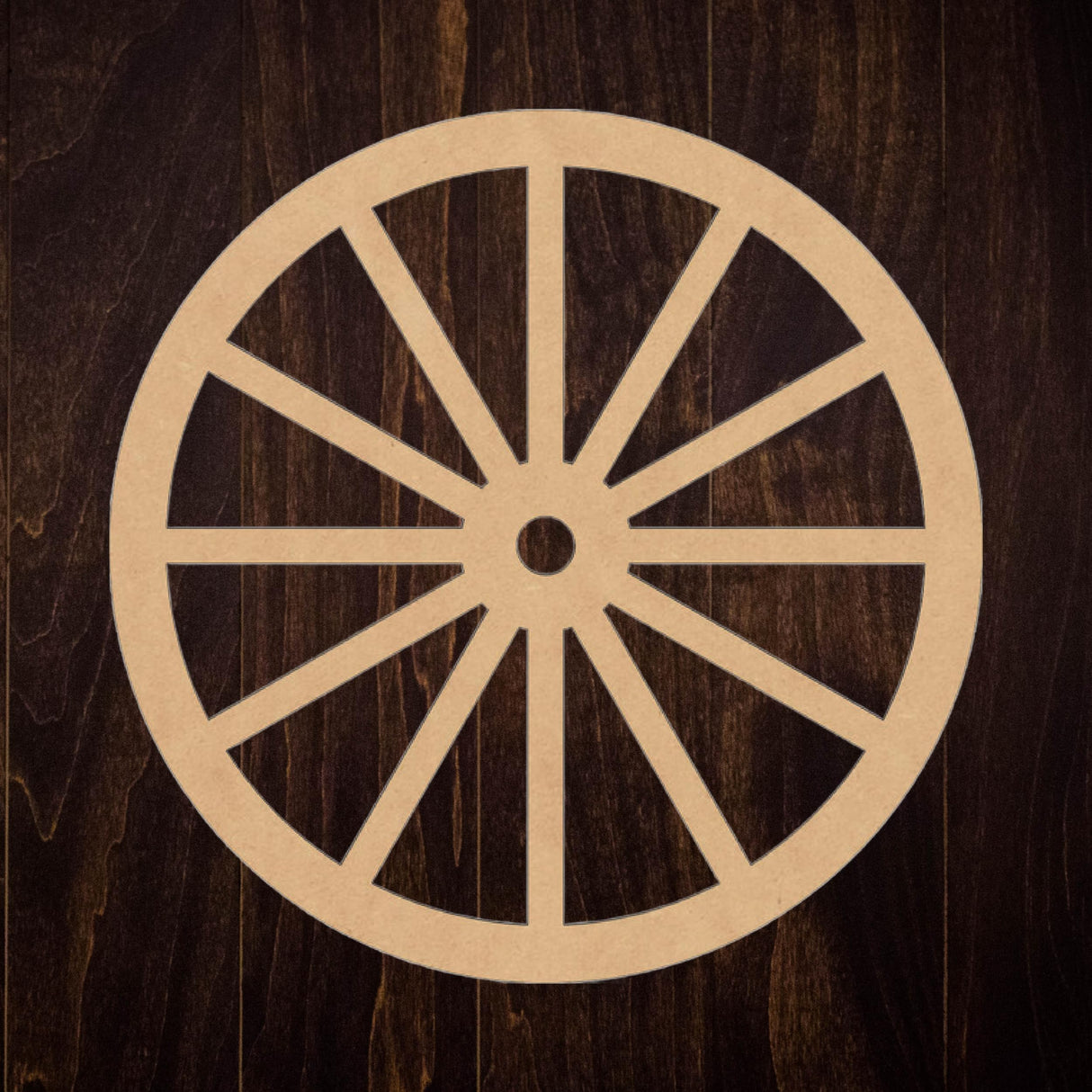 Wooden Wagon Wheel 8'' Cutout, Unfinished Wood Western Craft Shape, Spoked Wheel MDF Blank NEXTCraft