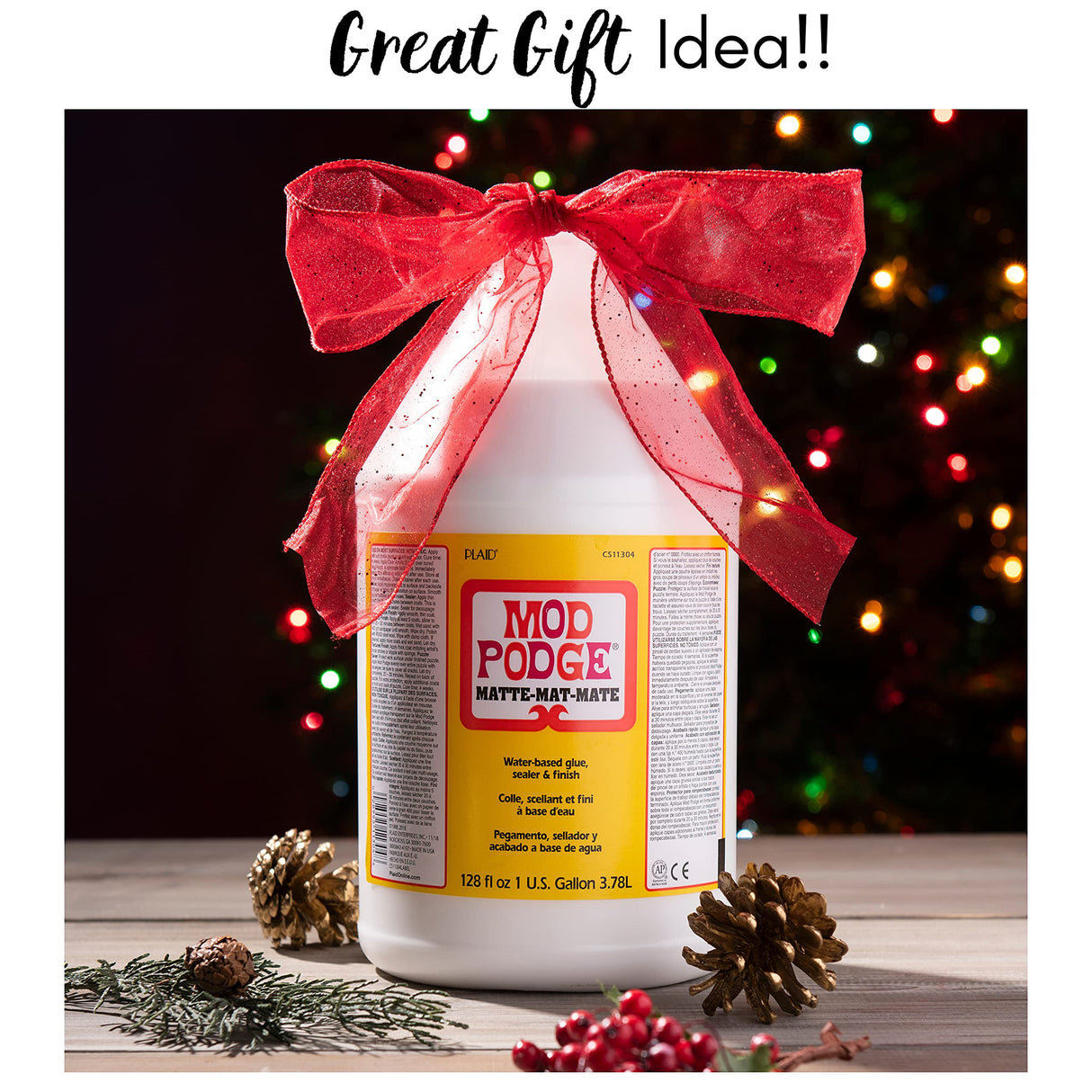 Mod Podge CS11304 Waterbase Sealer, Glue and Finish, 128 oz, Matte Mod Podge