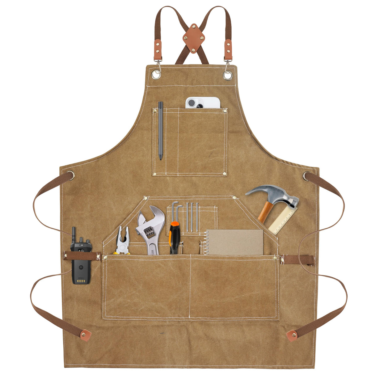 Yxiang Woodworking Apron for Men,Work Apron with 11 Tool Pockets Heavy Duty Waxed Canvas Workshop Tool Aprons Yxiang