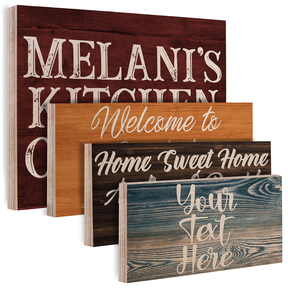 Personalized Wood Sign for Wall Home Room Kitchen Farmhouse - Custom Welcome Family Sign Christmas Ugly Sweater Co