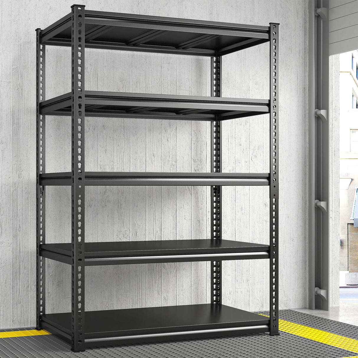 REIBII 72"H Garage Shelving Load 2000 Lbs Garage Storage Shelves Heavy Duty Shelving 5-Tier Adjustable Garage Shelves Sturdy Metal Shelves for REIBII
