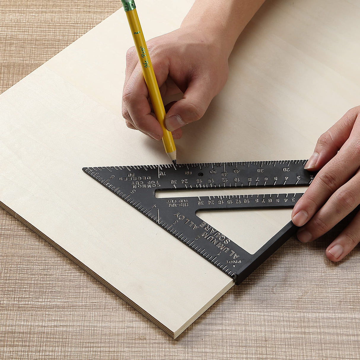 Mr. Pen- Rafter Square and Combination Square Tool Set, Black, 7" Square, 12" Aluminum Carpenter Square, Framing Square, Square Tool, Woodworking Mr. Pen