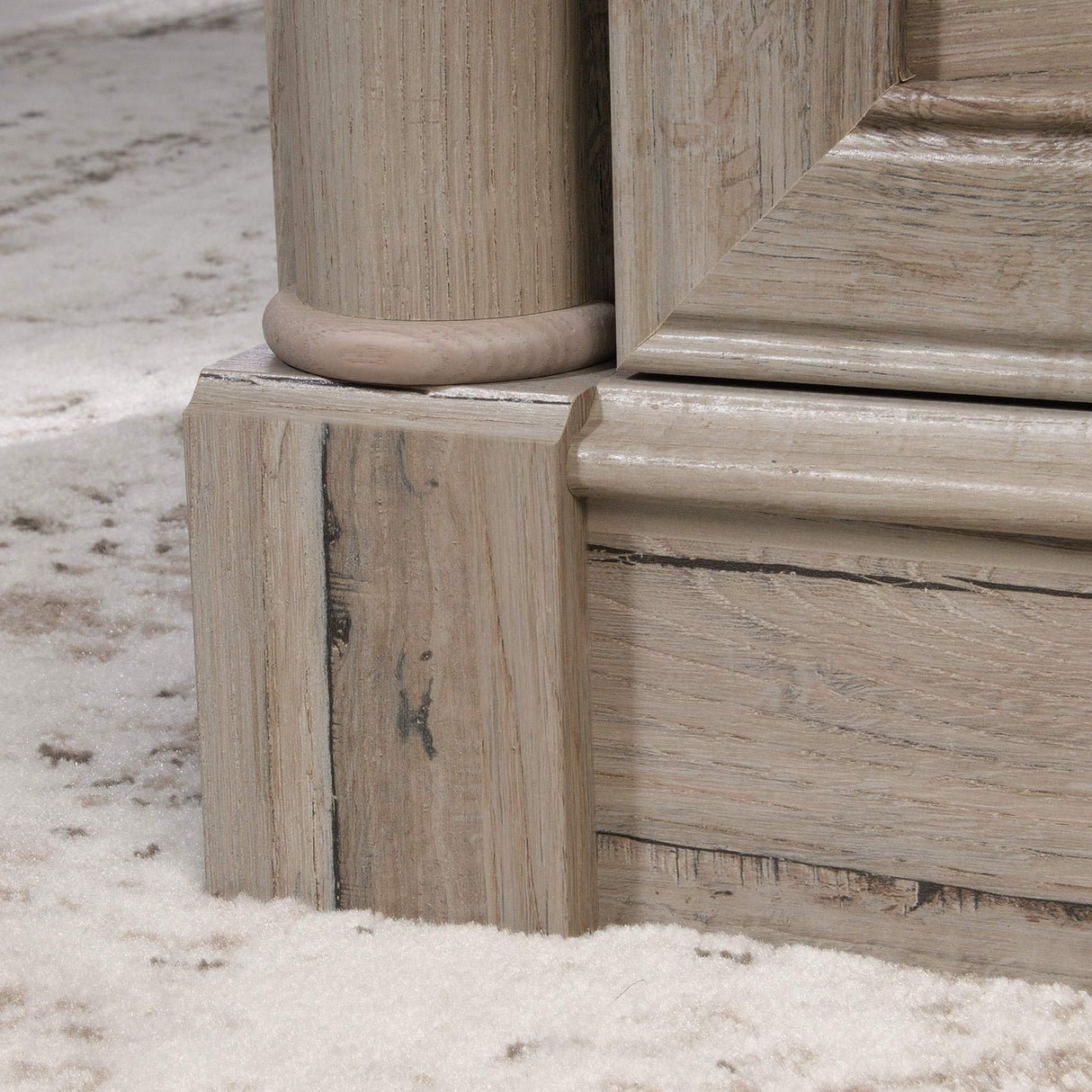 Sauder Palladia Executive Desk, L: 65.12" x W: 29.53" x H: 29.61", Split Oak finish Sauder