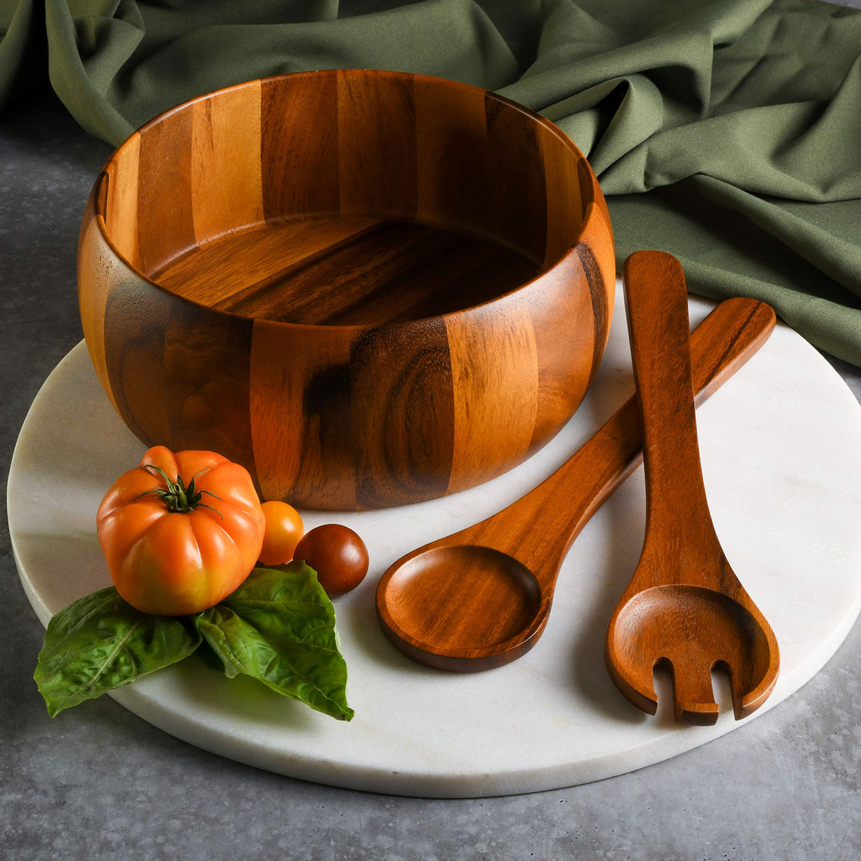 Gibson Home Laurel Acacia Wood Salad Bowl Set, 3 - Piece, Acacia Wood Gibson Home