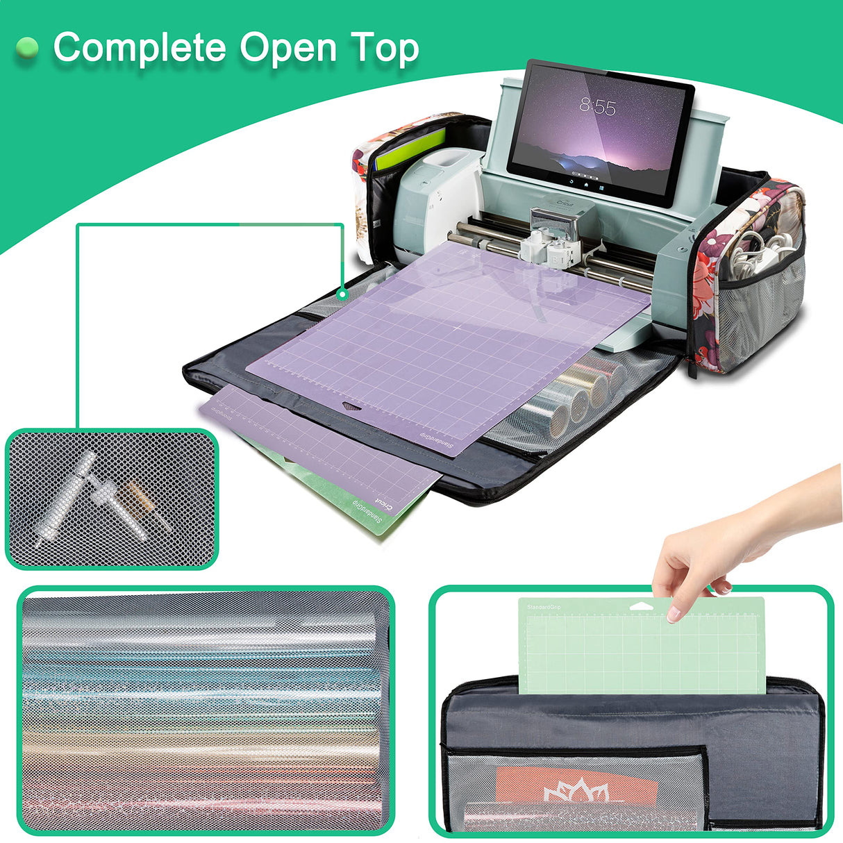 IMAGINING Carrying Case Bag Compatible with Cricut Maker, Maker 3, Explore Air 2, Explore 3, Large Opening Cricut Storage for Cricut Accessories IMAGINING