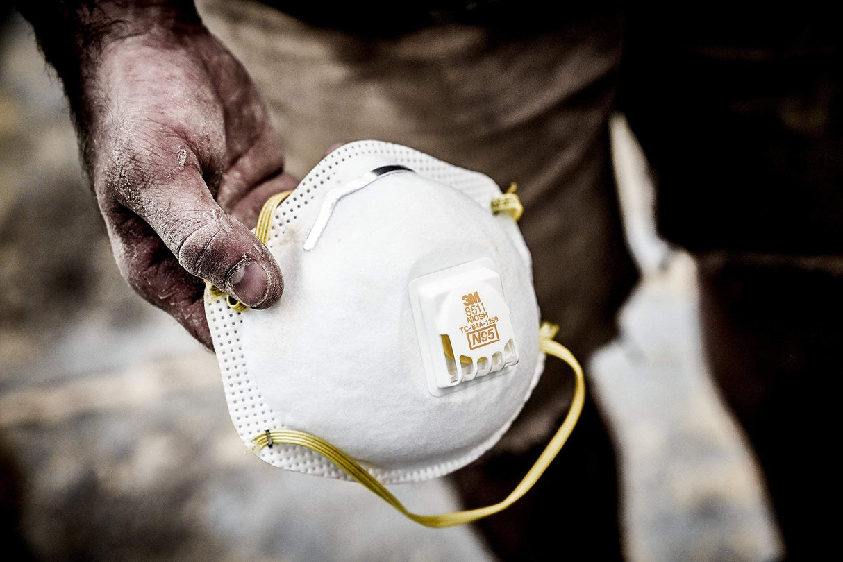 3M 8511 Drywall Sanding Valved Disposable N95 Respirator, Lightweight Convenient Design, 10 Pack 3M