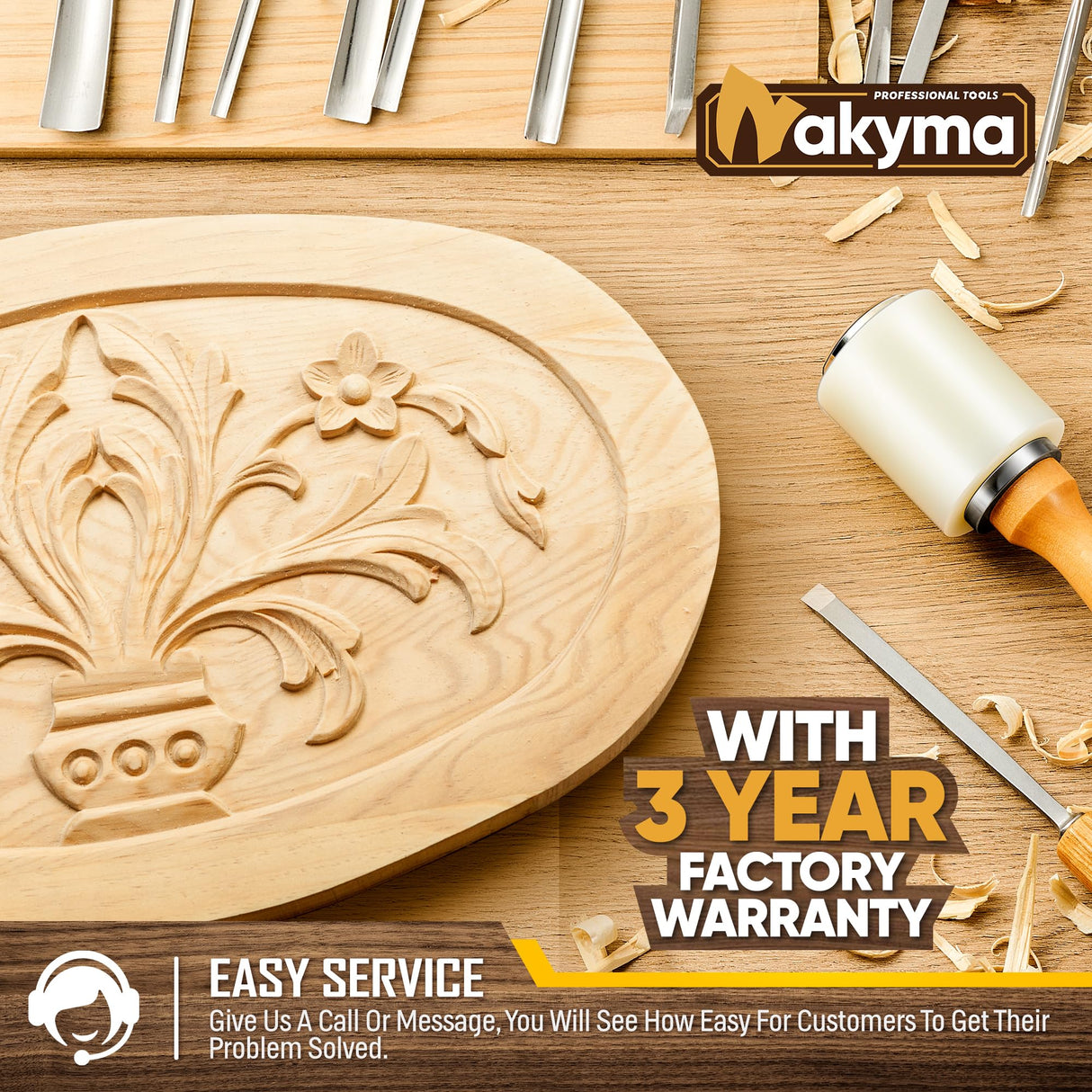 Wood Carving Kit, Wood Carving Set - Wood Carving Tools of 12 Wood Chisels with Canvas Case,Sharp Cr-V 60 Steel Blades, Wood Chisel Sets for Nakyma