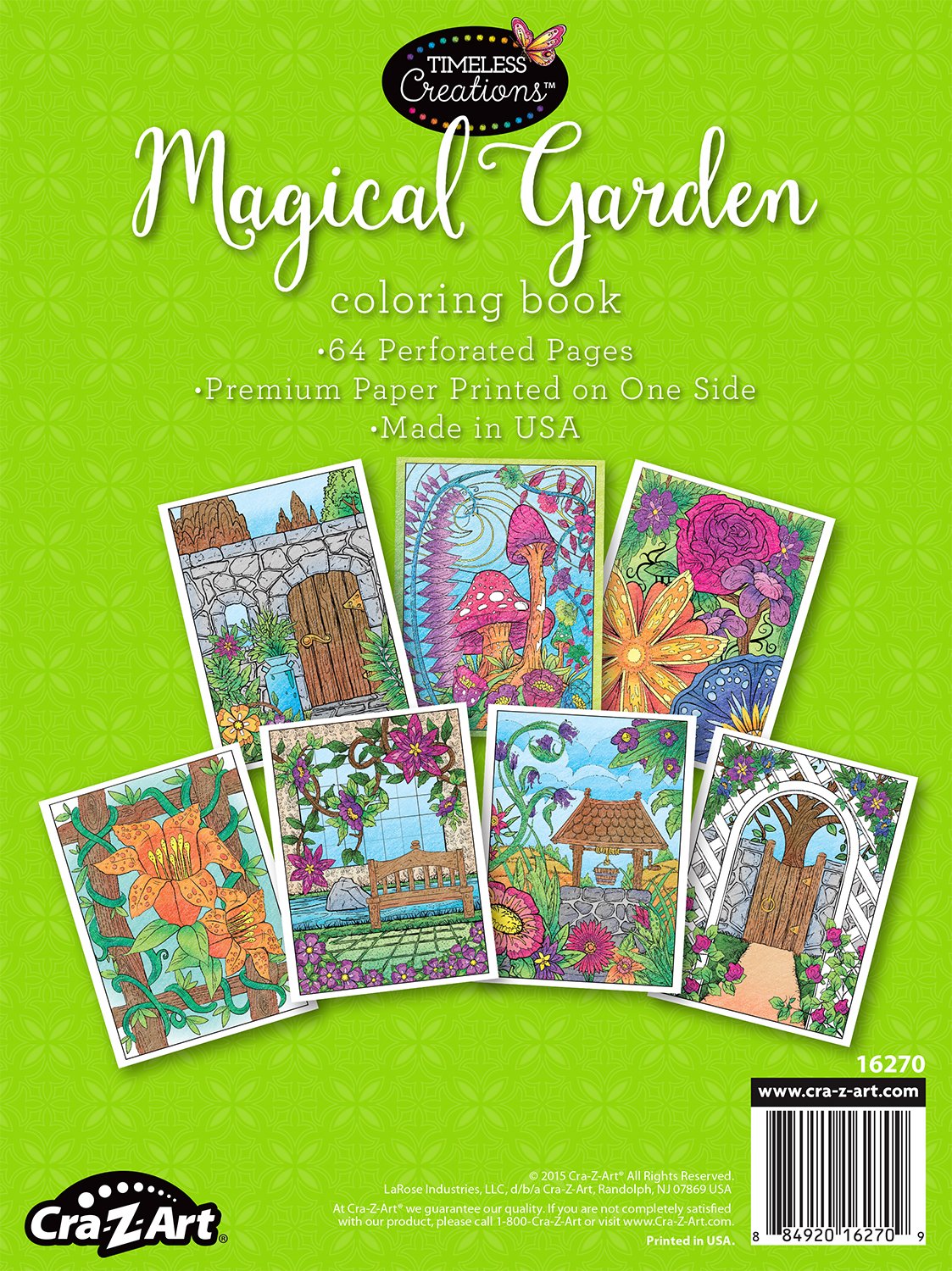 Cra-Z-Art Timeless Creations Adult Coloring Books: Magical Gardens Crative Coloring Book (16270-6) Cra-Z-Art