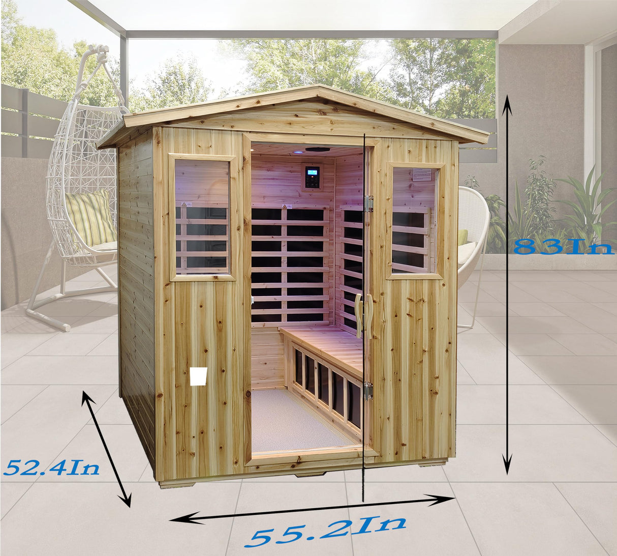 LTCCDSS Outdoor Far Infrared Sauna 4 Person | Withstand Temp -5℉-104℉, Outdoor Indoor Wooden Sauna Room for Home-12 Low EMF Boards-Canadian LTCCDSS