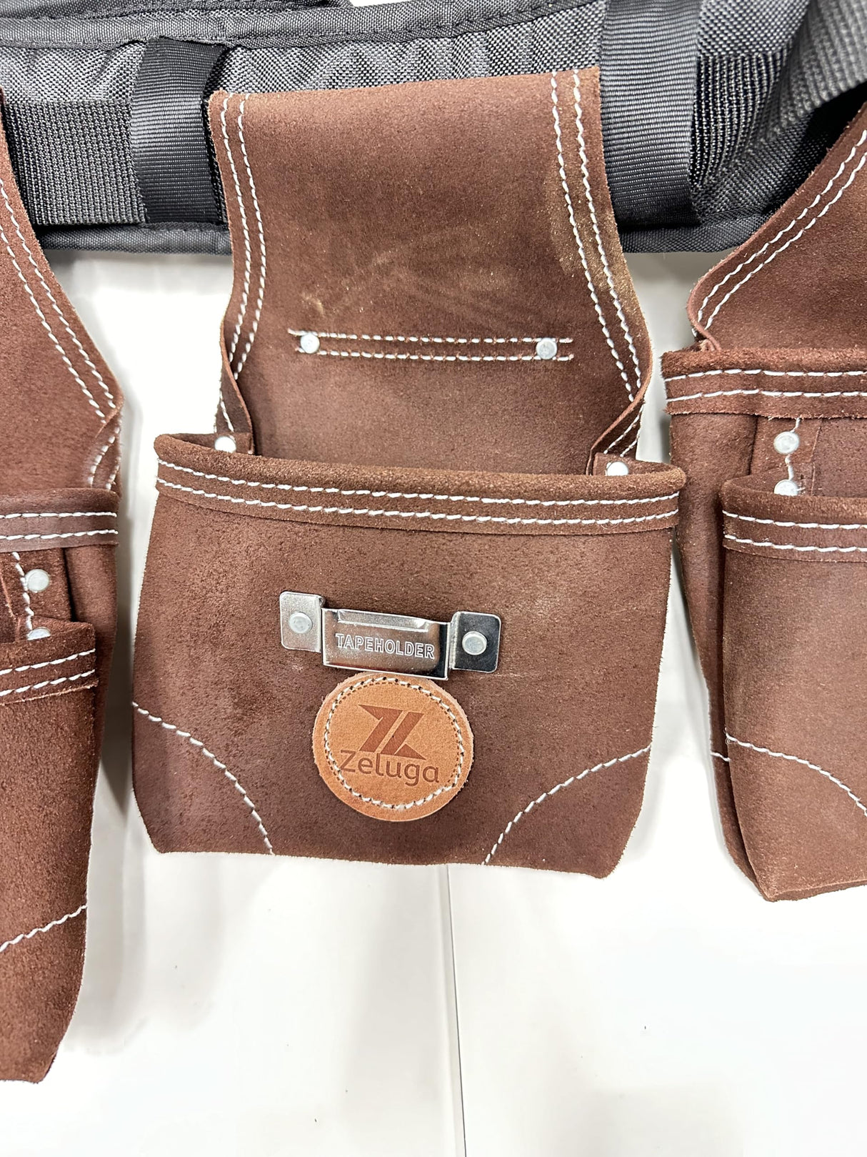 Zeluga 20-119 11 Pocket Rigger Heavy Duty Leather Tool Bag Kit, Brown Zeluga