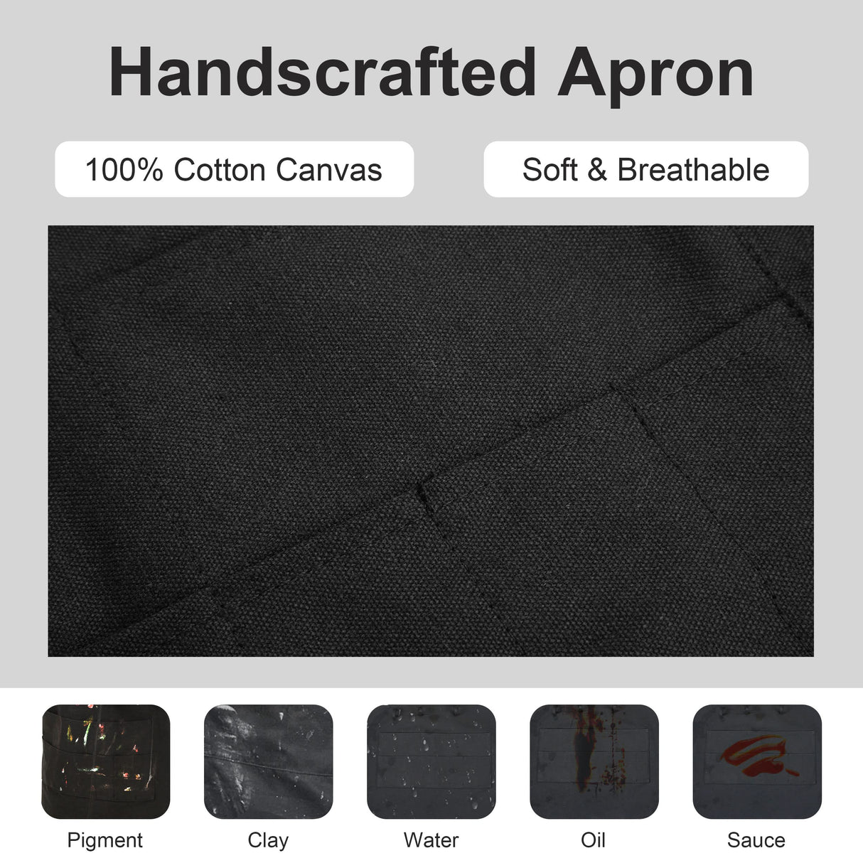 MyLifeUNIT Artist Apron, Adjustable Painting Apron with 10 Pockets for Arts and Craft, Black Canvas Pottery Apron for Women Men MyLifeUNIT