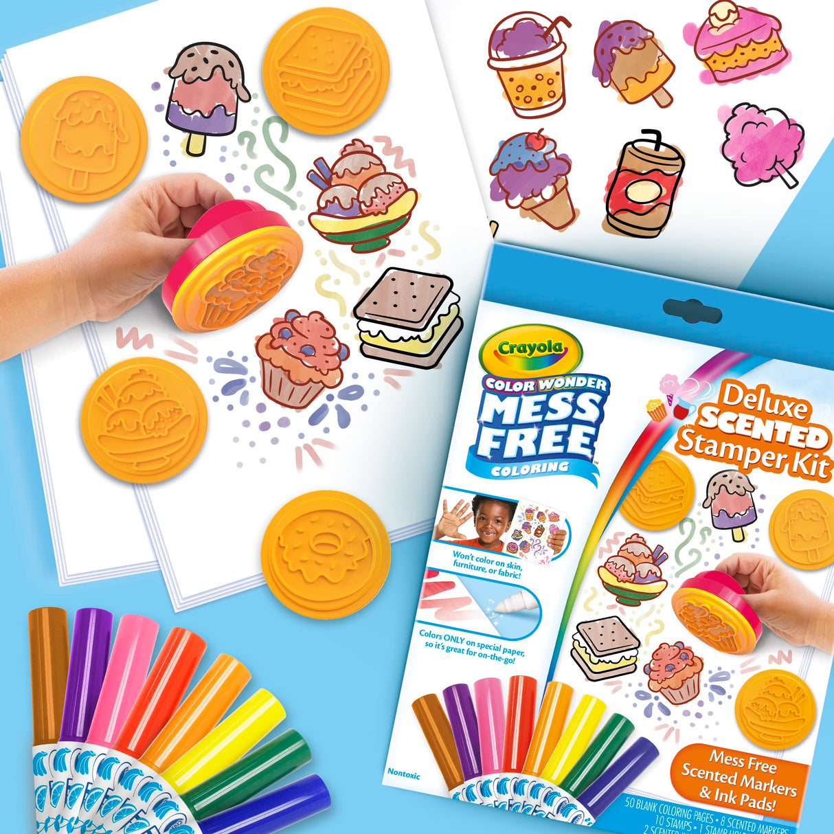 Crayola Color Wonder Mess Free Coloring Set, 50 Blank Coloring Pages, Scented Color Wonder Stamps and Markers, Refill Set Crayola
