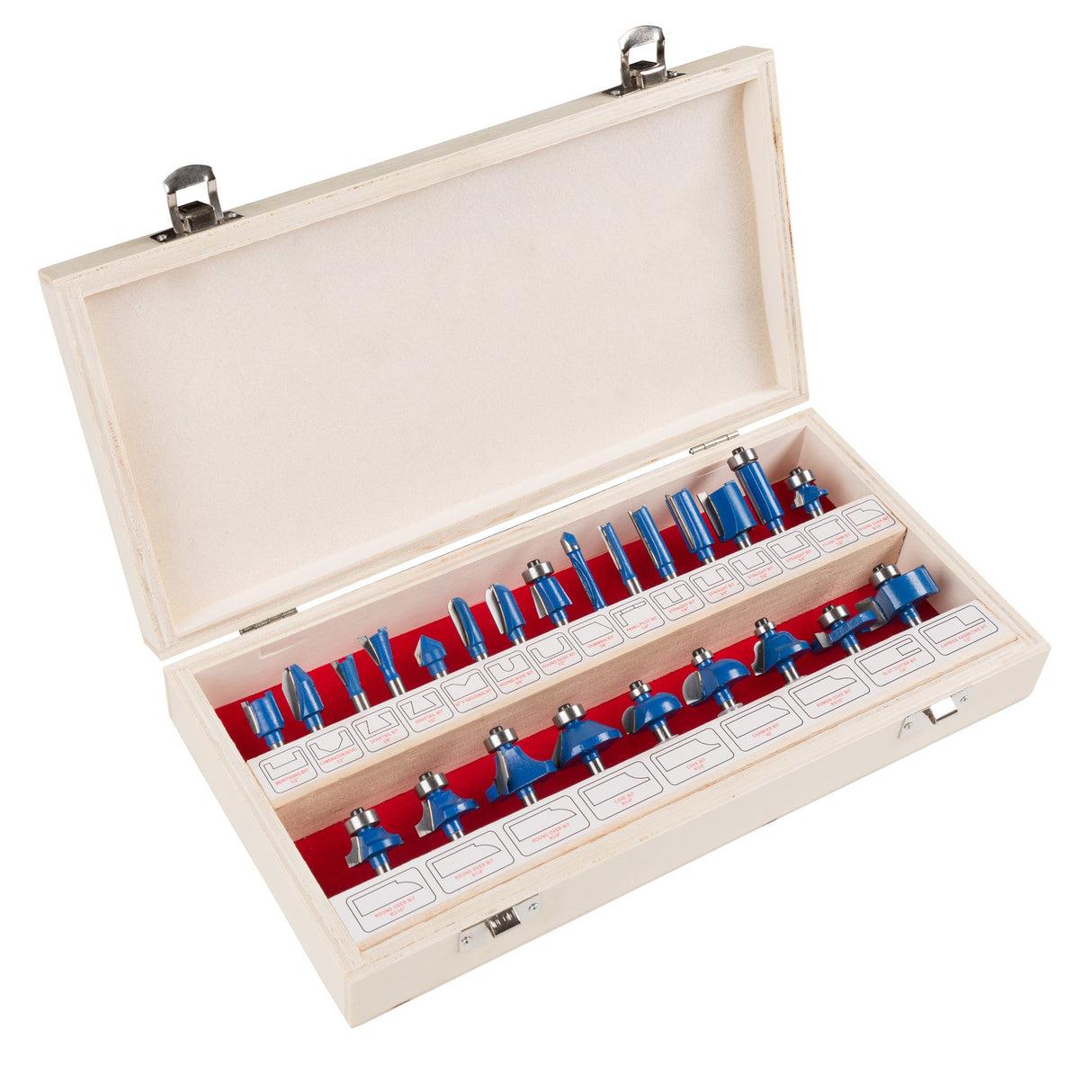 24-Piece Router Bit Set - Wood Routers Kit with 0.25-Inch Shank and Wooden Storage Case - Woodworking Tools for Home Improvements and DIY by Stalwart Stalwart