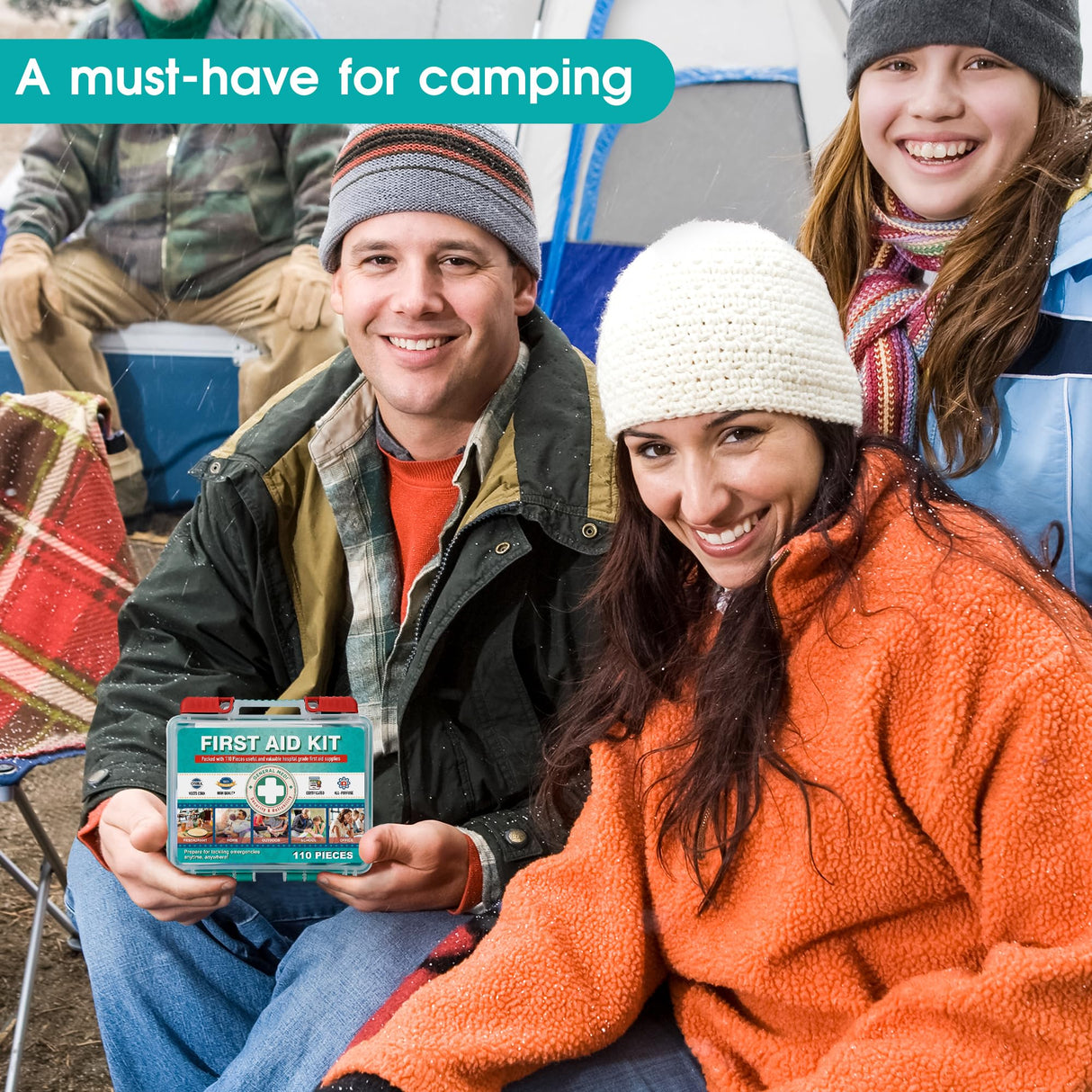 General Medi 110 Pieces Small First Aid Kit - HardCase First Aid Box - Contains Premium Medical Supplies for Travel, Home, Office, Vehicle, Camping, General Medi