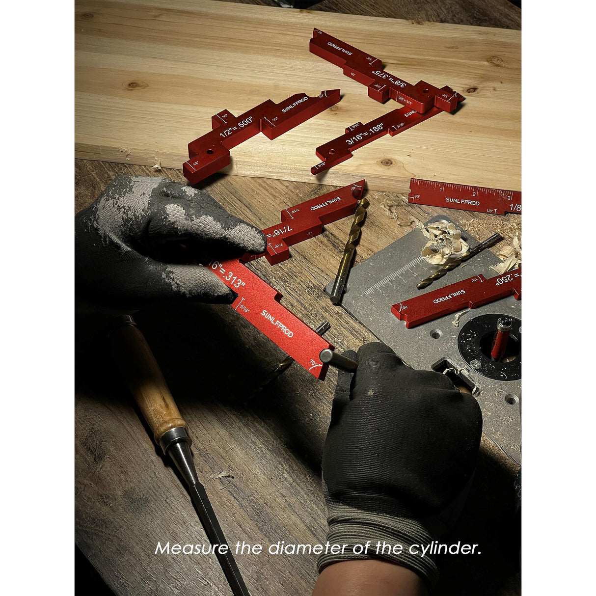 SUNLFPROD Router Table Setup Bars 7pcs Aluminum Precision Router Setup Blocks Woodworking & Setup Bars for Routers Tables Saw Accessory, Measuring SUNLFPROD