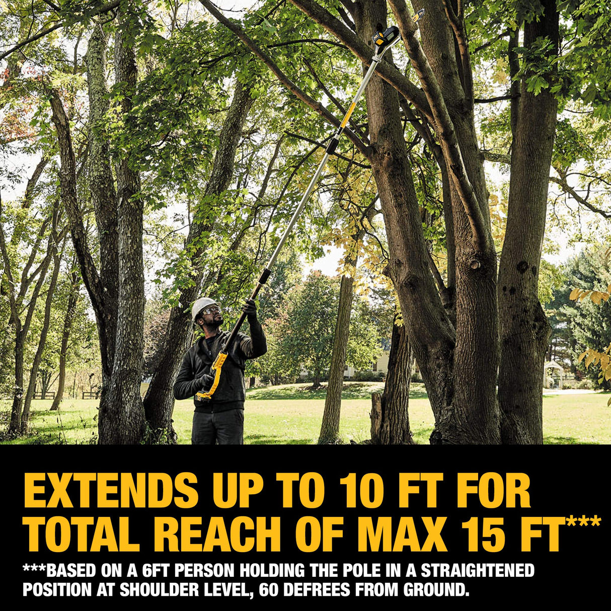 DEWALT 20V MAX* XR Pole Saw, 15-Foot Reach, Tool Only (DCPS620B) DEWALT