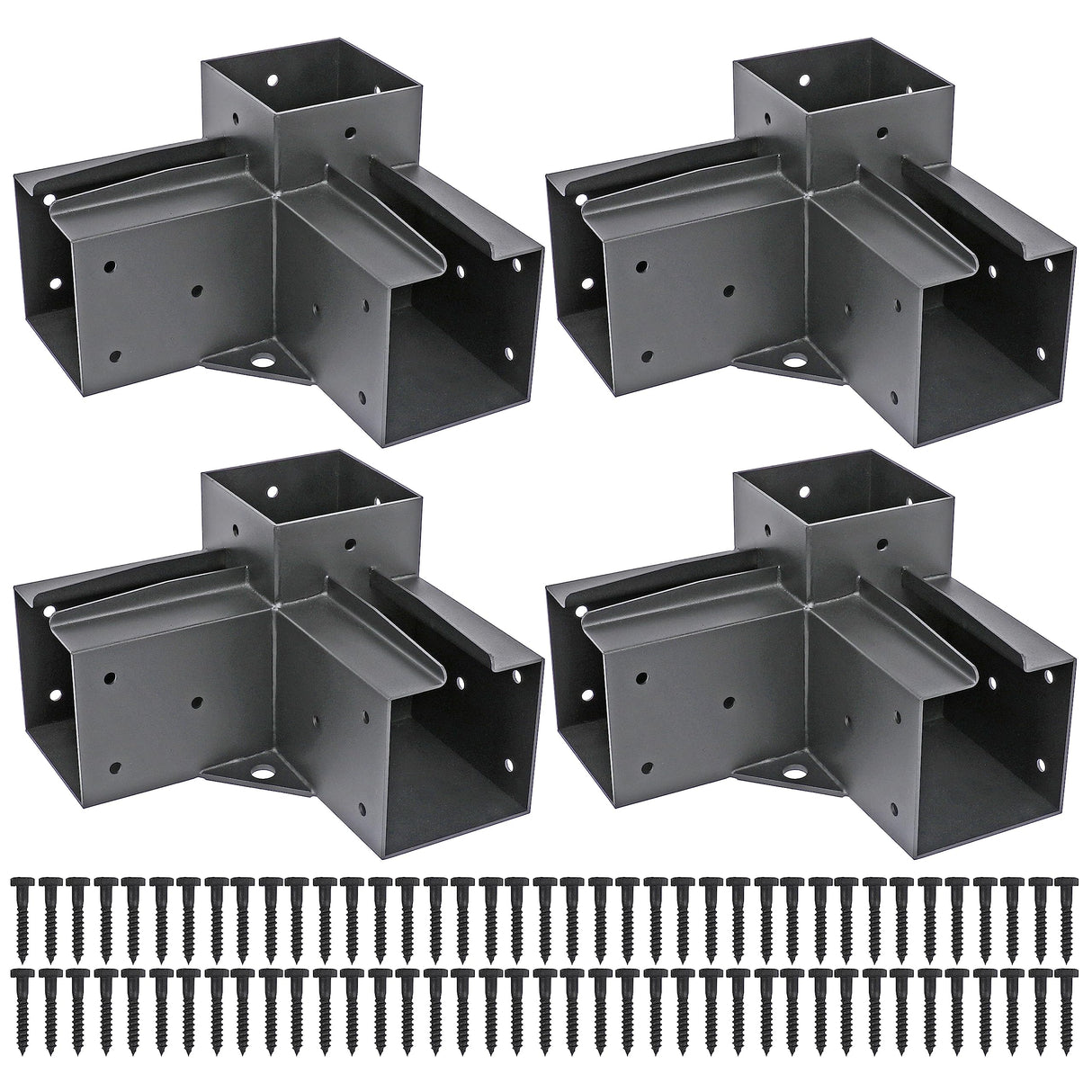 Antsky Stainless Steel 3-Way Right Angle Corner Pergola Bracket with Screws for 4x4 Inch(Actual: 3.5x3.5 Inch) Wood Beams,Pergola/Gazebo Kit (4 Pack) Antsky