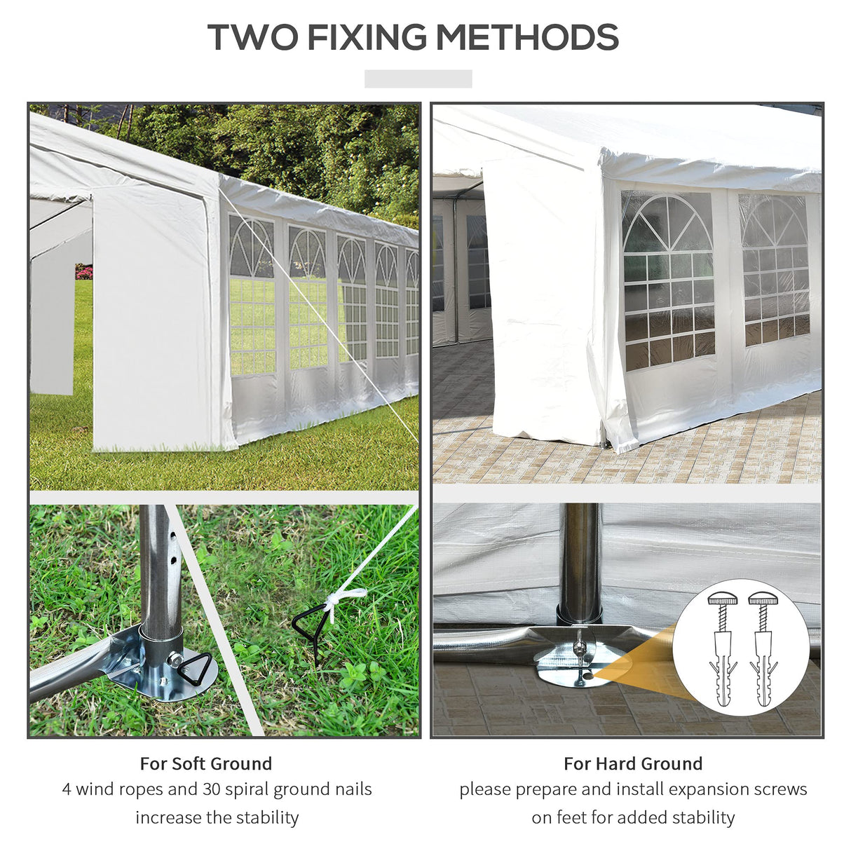 Outsunny 20' x 40' Heavy Duty Party Tent & Carport with Removable Sidewalls and Double Doors, Large Canopy Tent, Sun Shade Shelter, for Parties, Outsunny