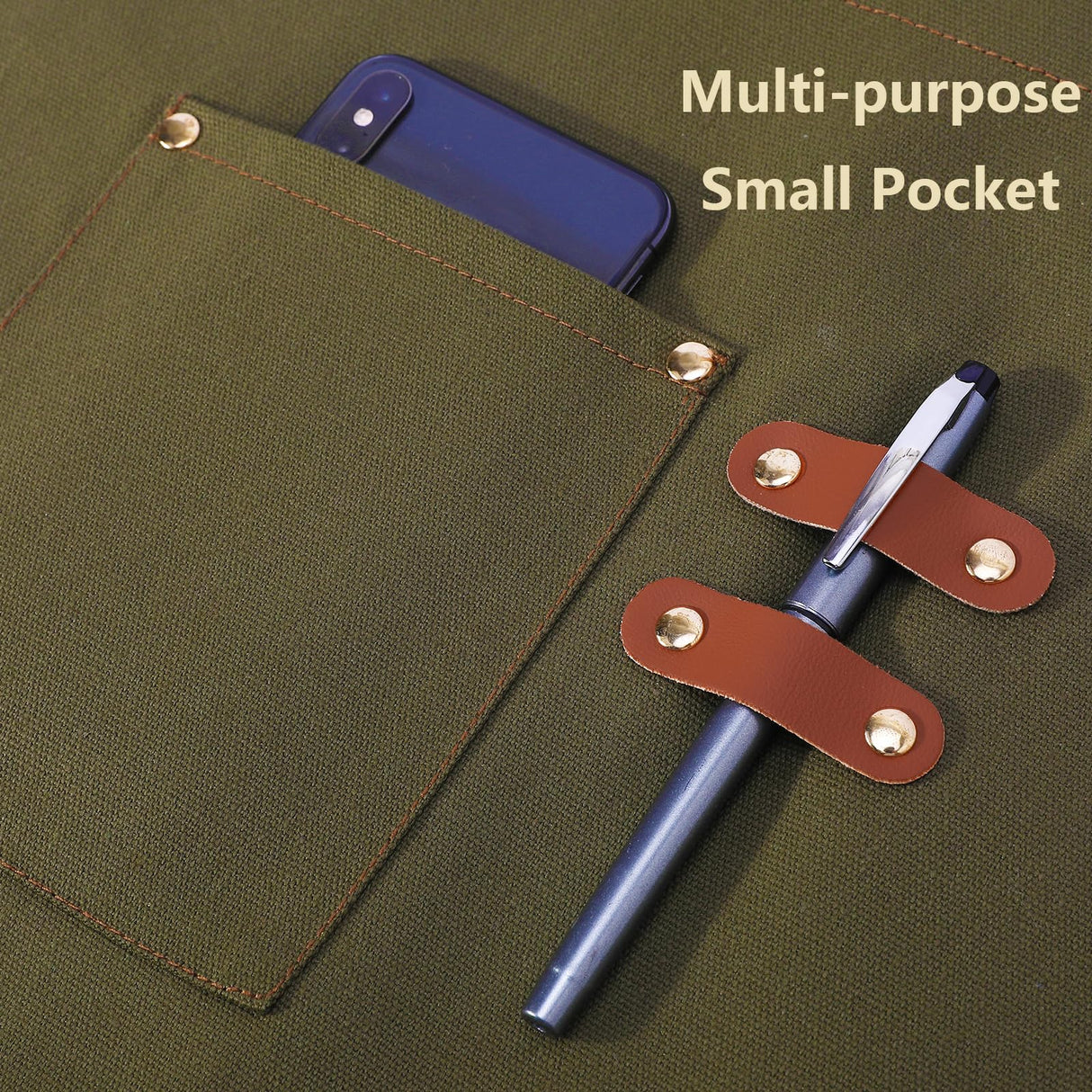 AFUN Chef Aprons for Women Men with Large Pockets, Cotton Canvas Cross Back Water Repellent Work Apron, Size M to XXL (Greygreen) AFUN