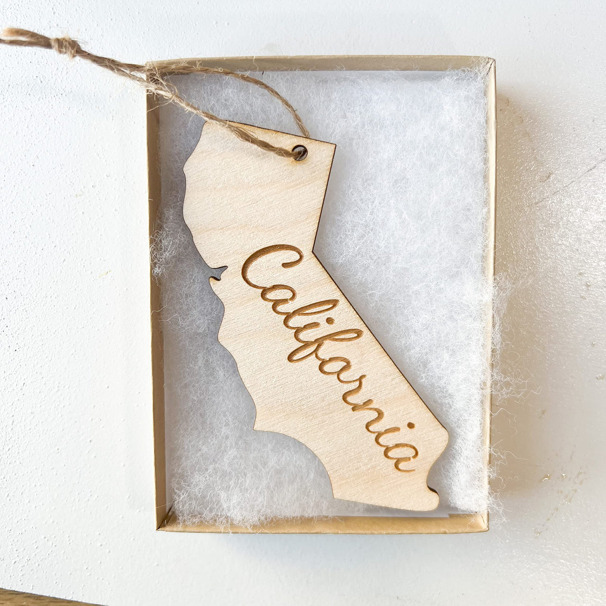 State Christmas Ornaments, Wooden Tree Holiday Decor, Unfinished 2021 Personalized Unique Durable Engraved Shapes (California) WoodArtSupply