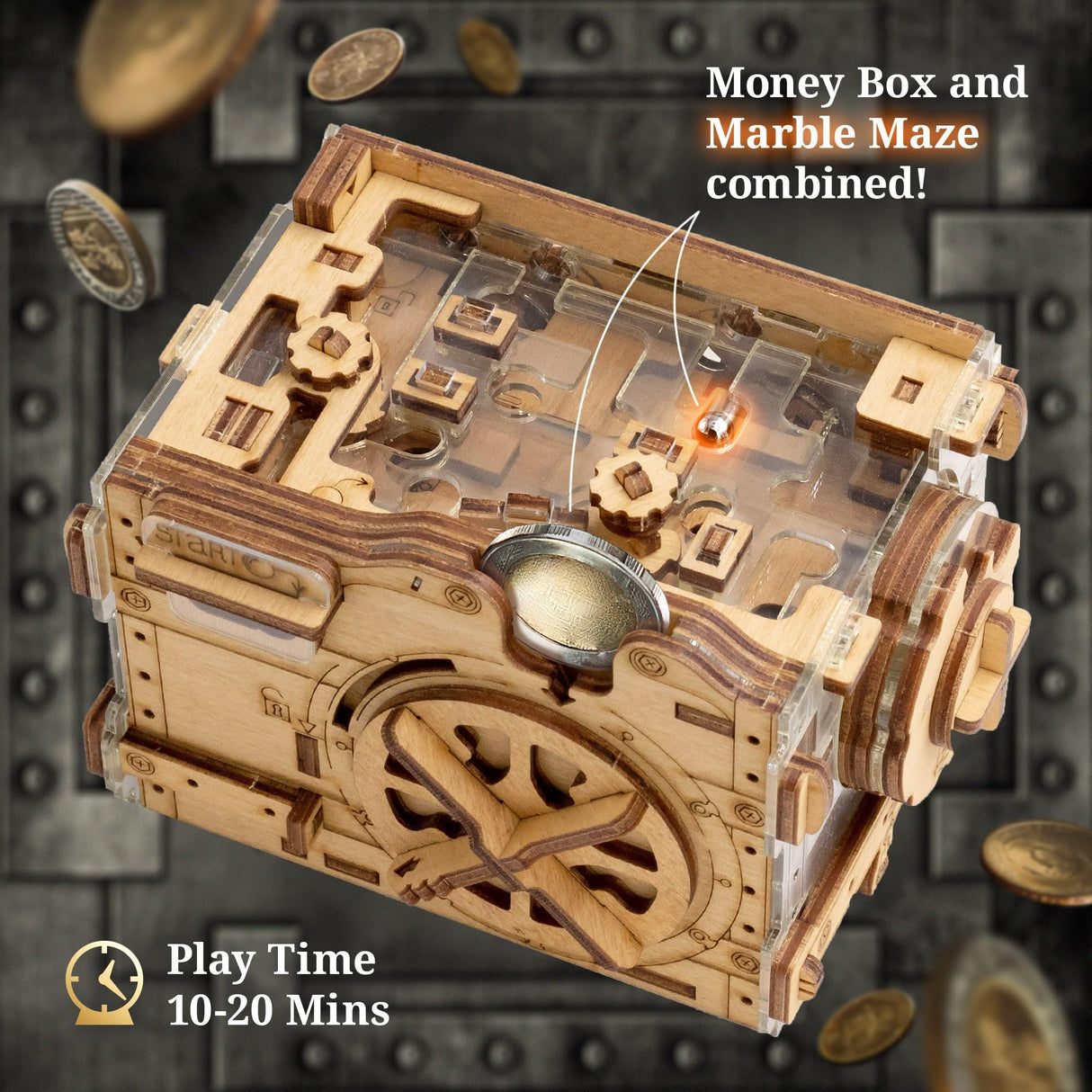 iDventure A-Maze-ing Safe - Marble Run Money Puzzle Box - Tricky Gift Packaging - 3D Puzzle for Adults - Escape Room Game - Brain Teaser - Birthday iDventure