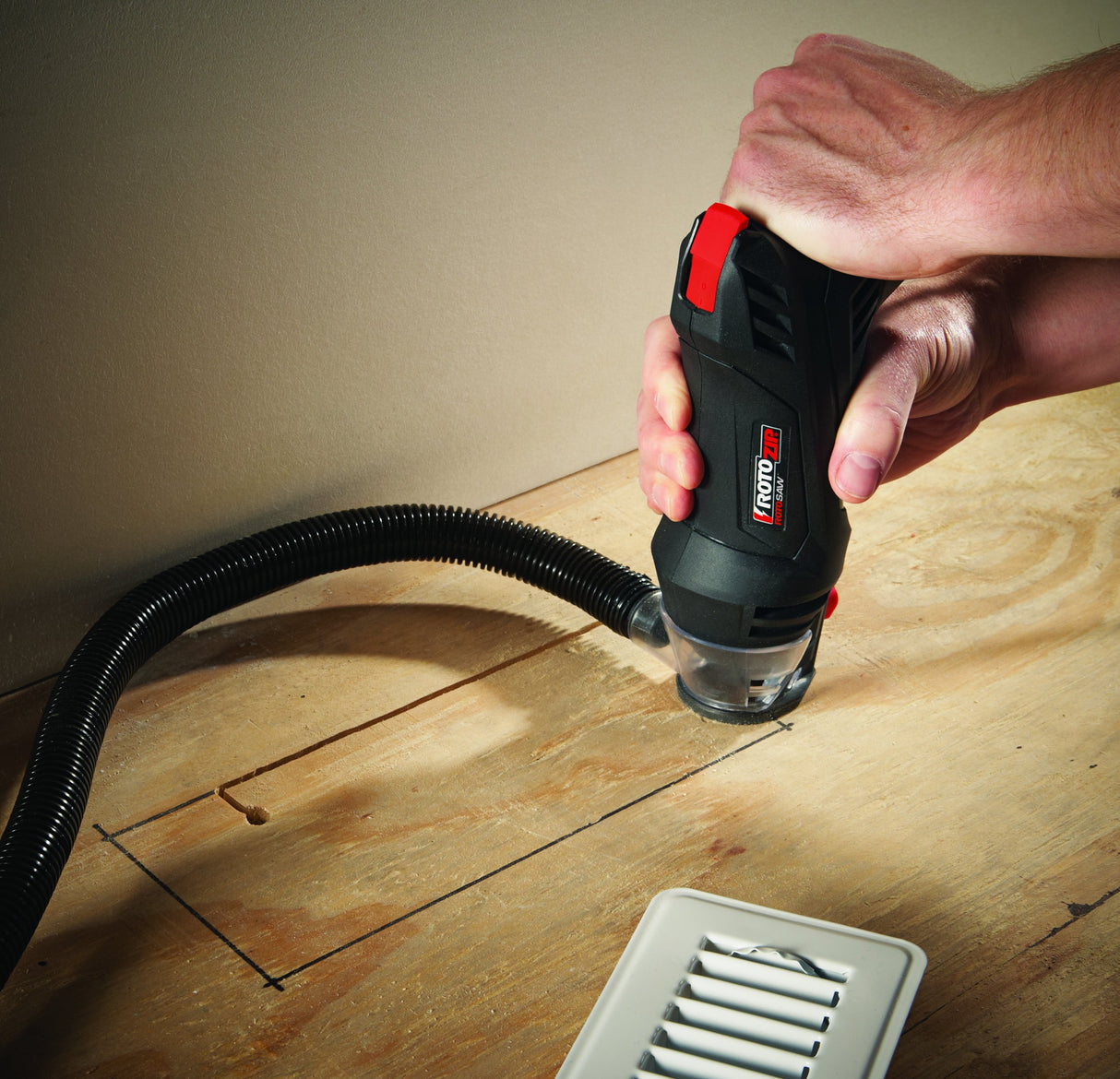 Rotozip SS355-10 5.5 Amp High Performance Spiral Saw Tool Kit with (3) Collects and (2) Bits, Compact & Lightweight - Ideal for Plunge Cuts, Freehand RotoZip