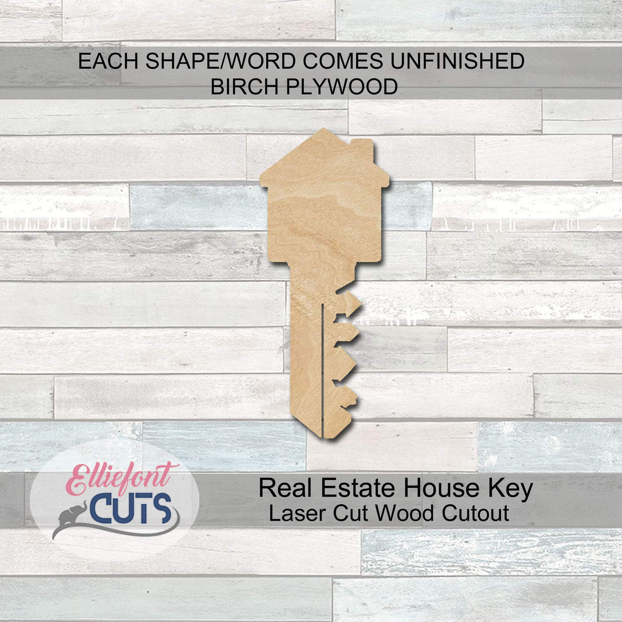 House Key Wood Cutouts for crafts, Laser Cut Wood Shapes 5mm thick Baltic Birch Wood, Multiple Sizes Available Elliefont Styles