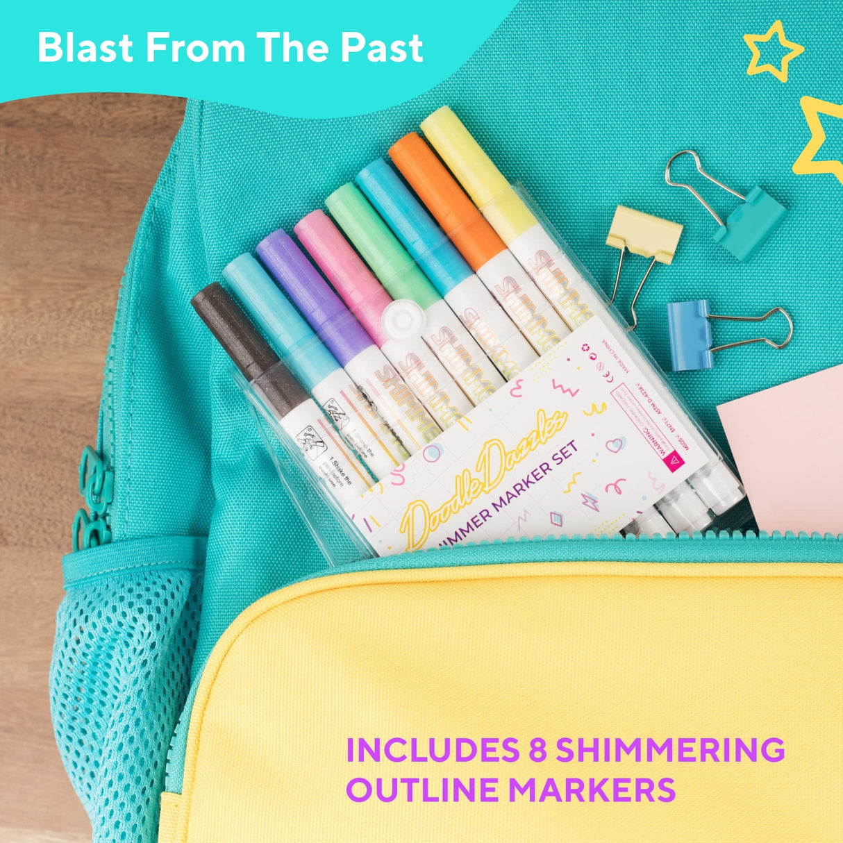 DoodleDazzles Shimmer Markers Set - Double Line Outliner Marker - Metallic Pens - Gifts for Girls, Boys, Kids, Women, etc. - School Supplies Great DoodleDazzles