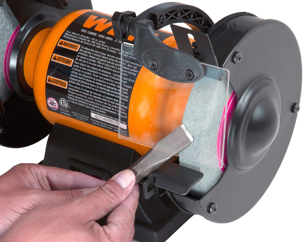 WEN BG4276 2.1-Amp 6-Inch Single Speed Bench Grinder with Flexible Work Light, Black,orange WEN